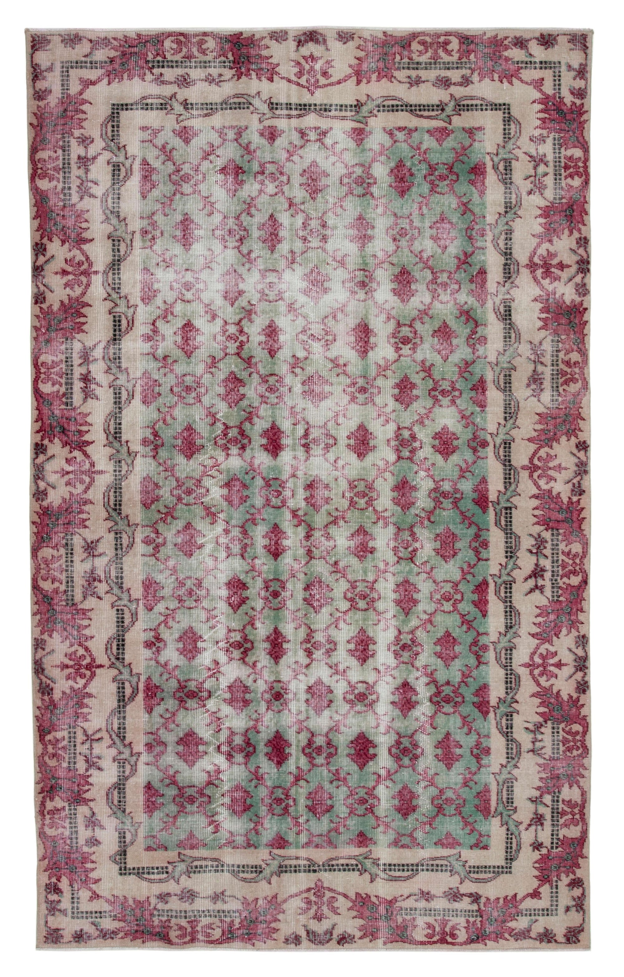 5 x 9 Red Bohemian Rug  - 1695