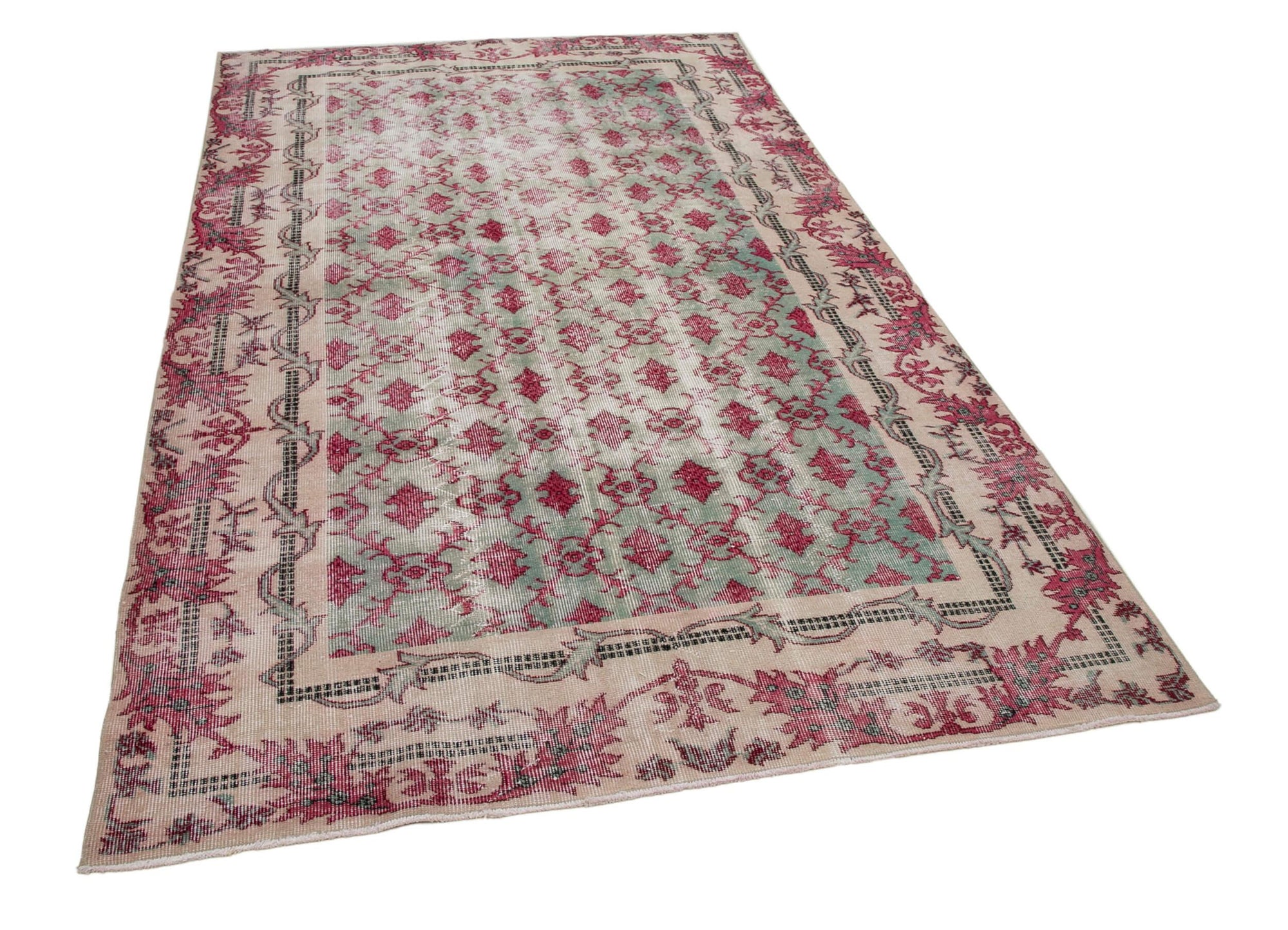 5 x 9 Red Bohemian Rug  - 1695