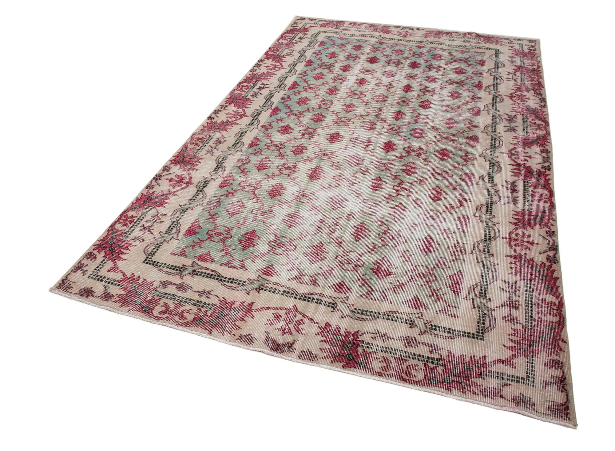 5 x 9 Red Bohemian Rug  - 1695