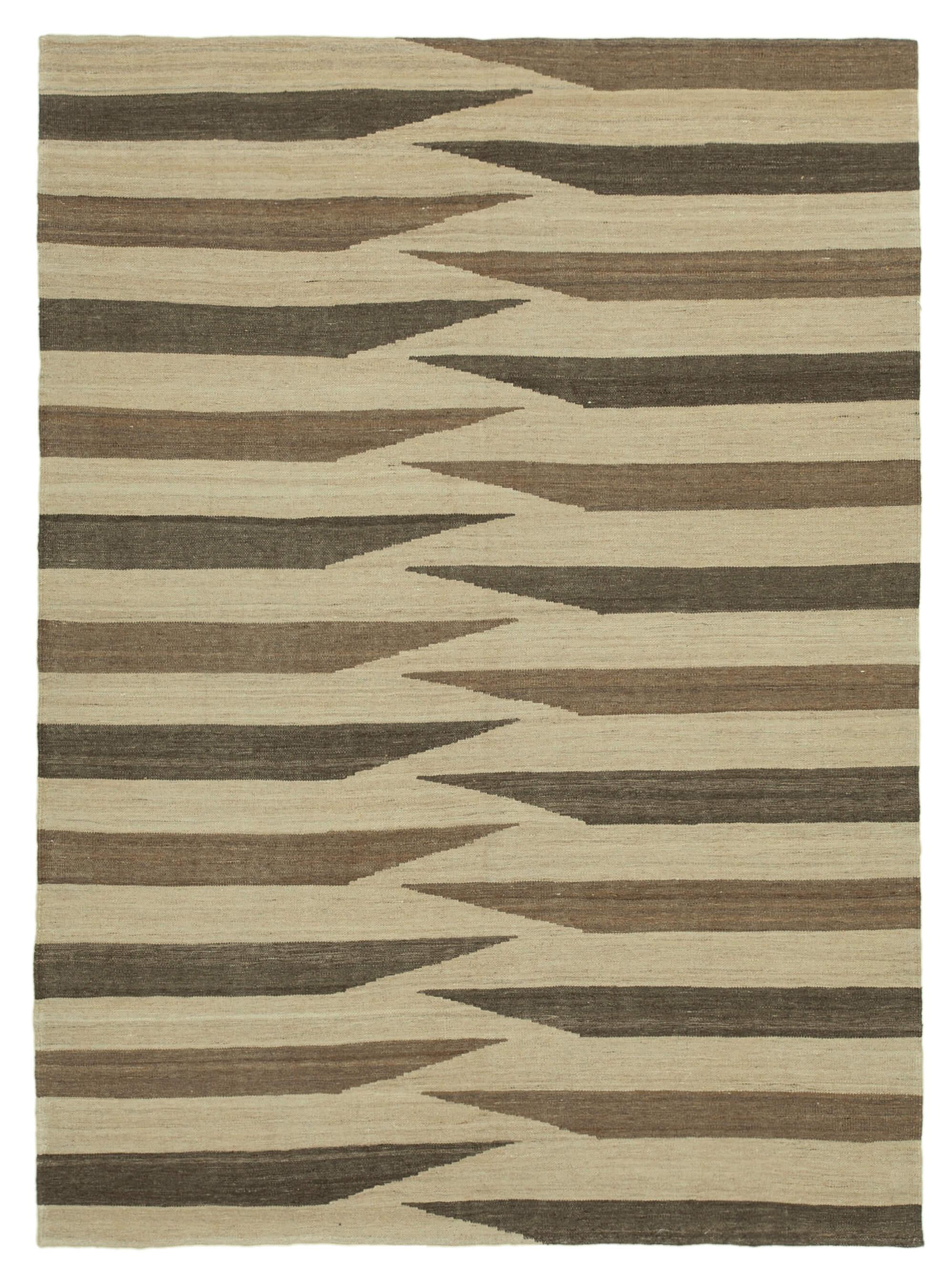 6 x 8 Beige Contemporary Kilim Rug - 1709