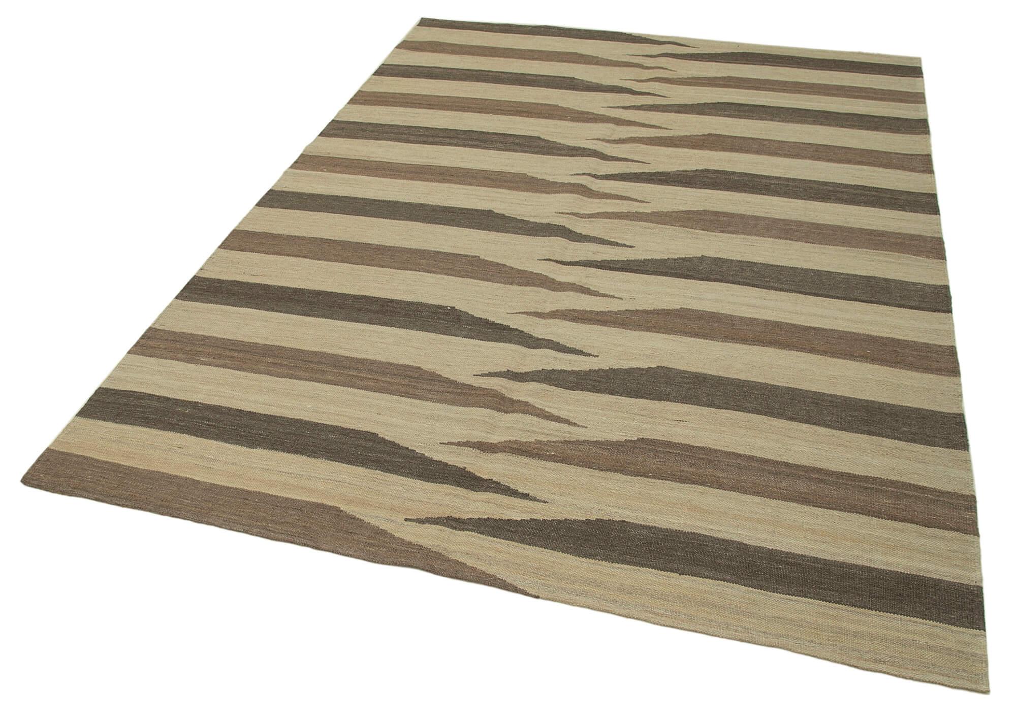 6 x 8 Beige Contemporary Kilim Rug - 1709