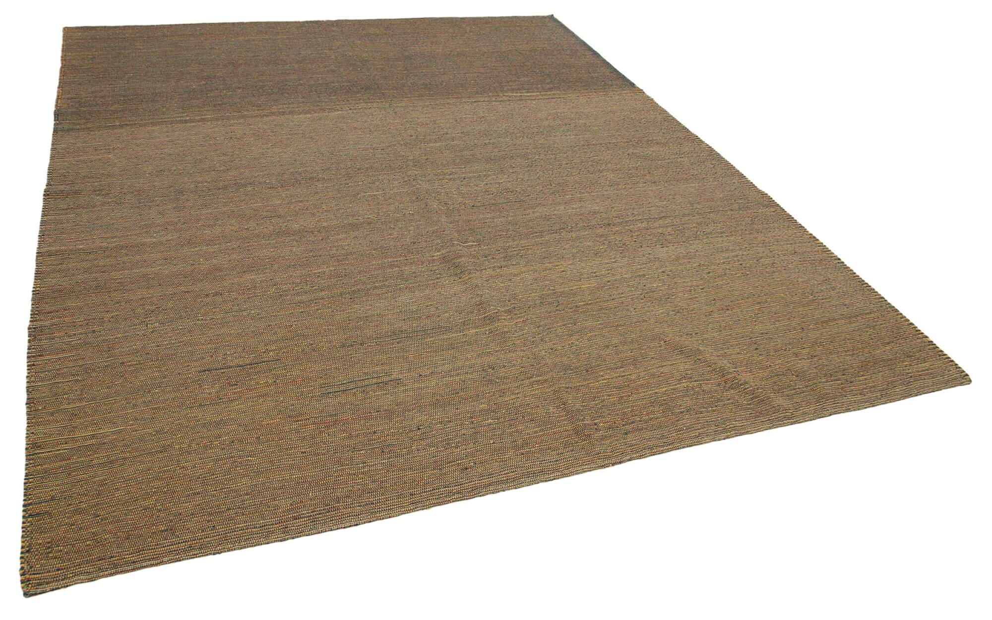 8 x 10 Brown Contemporary Kilim Rug - 1745