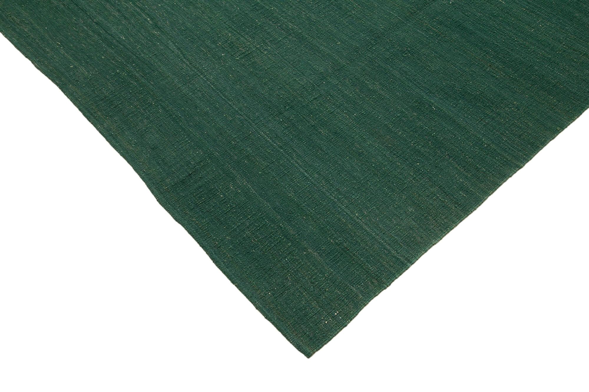 9 x 12 Green Contemporary Kilim Rug - 1754