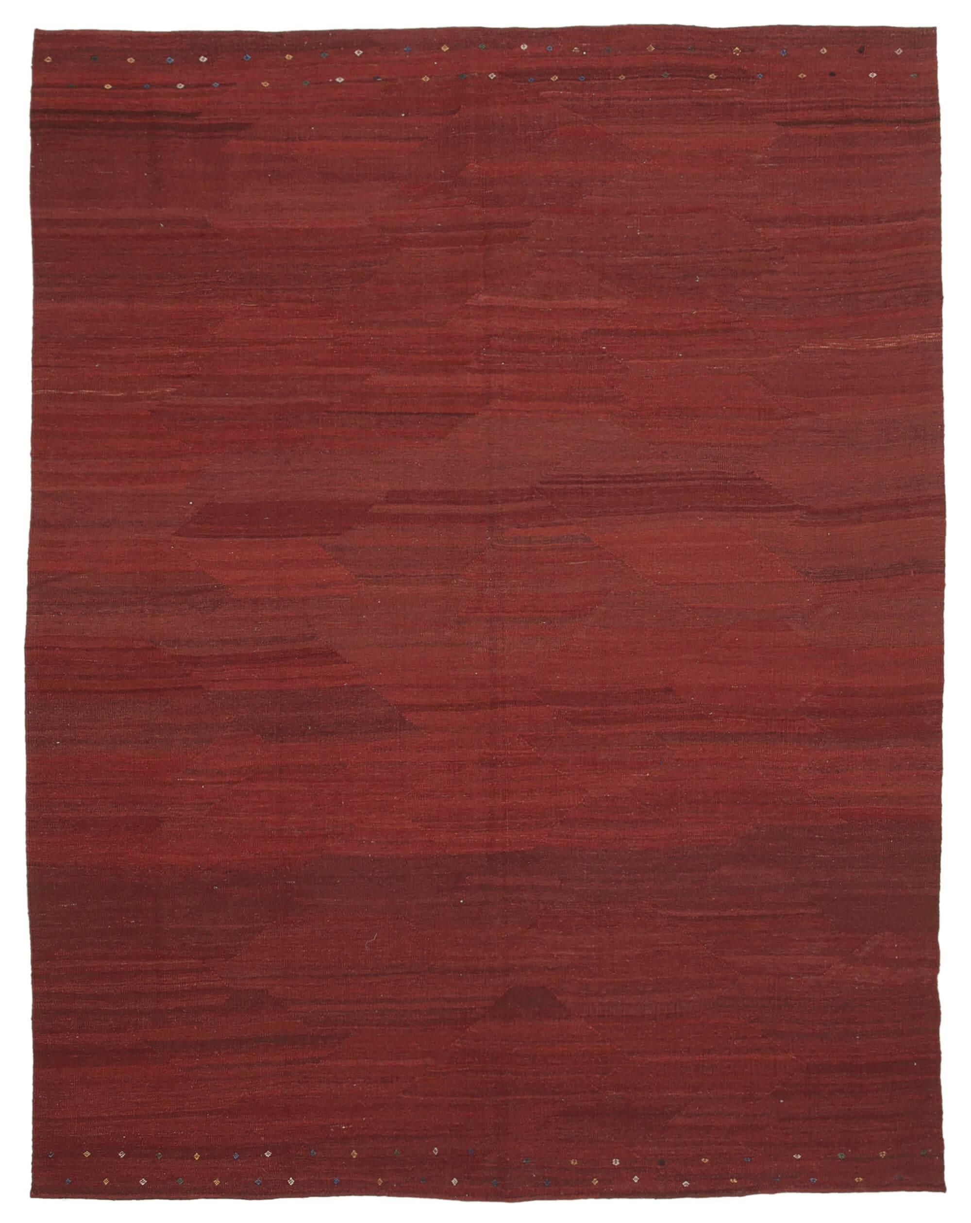 9 x 11 Red Contemporary Kilim Rug - 1765