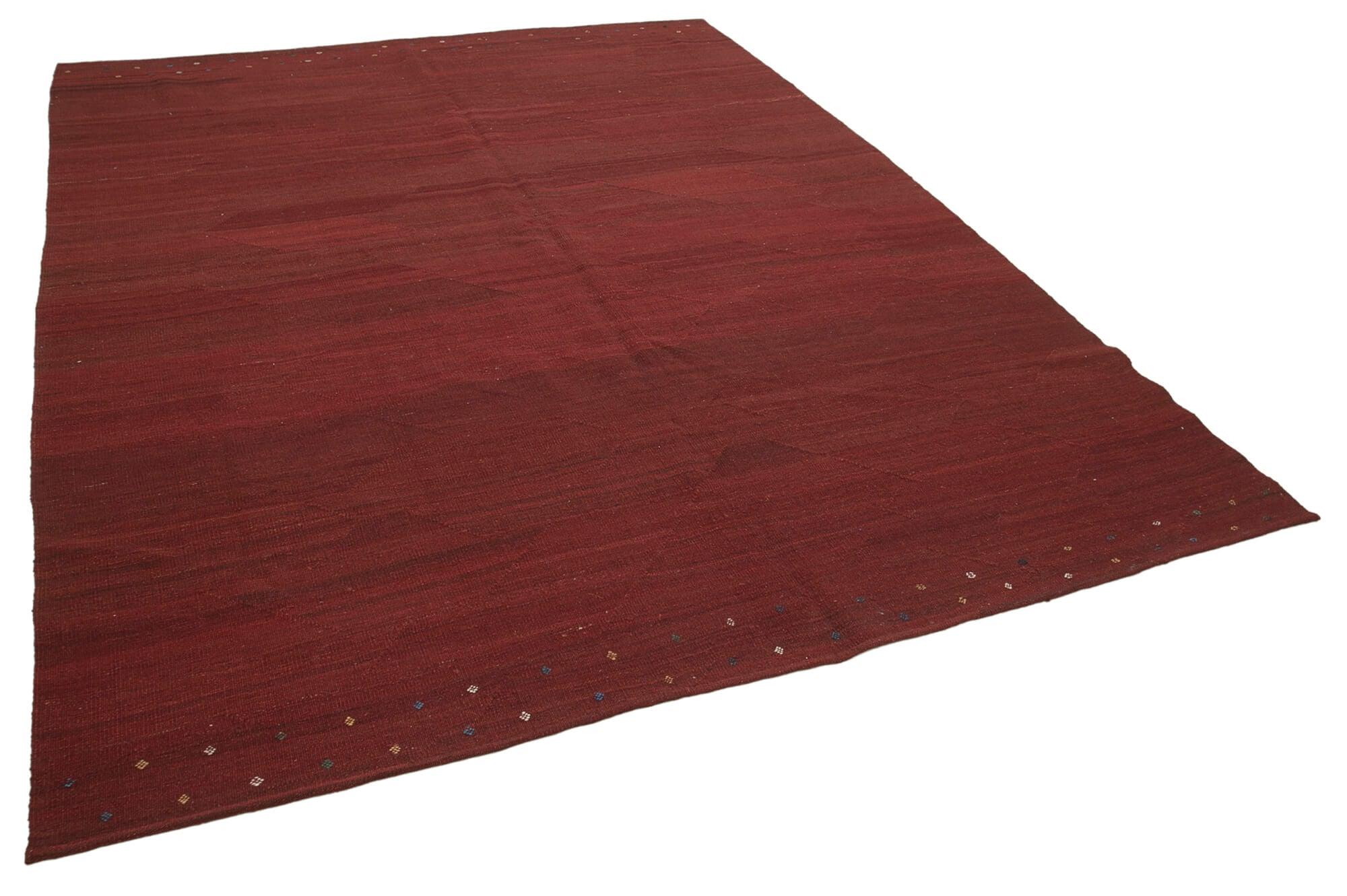 9 x 11 Red Contemporary Kilim Rug - 1765