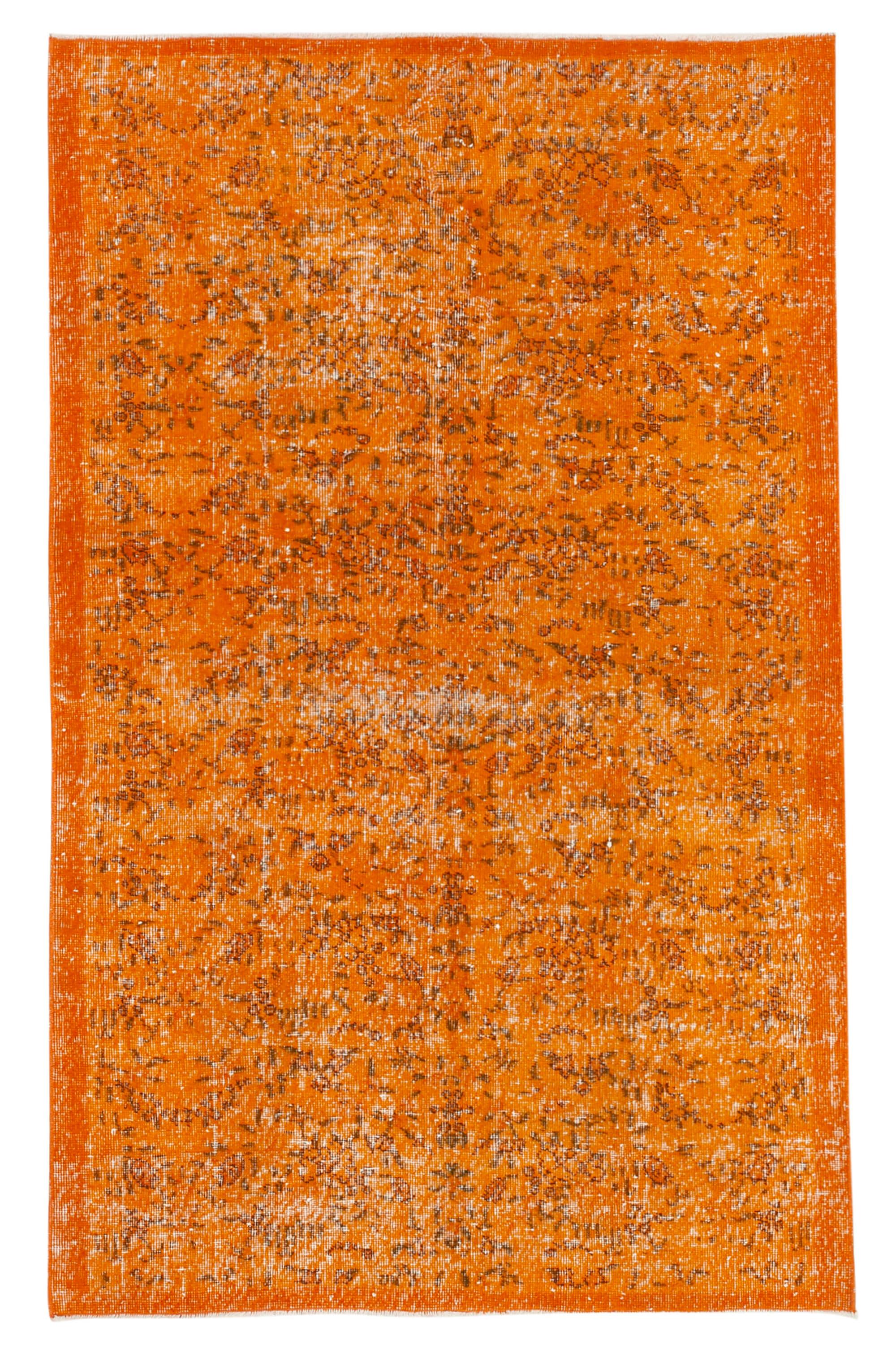 4 x 7 Orange Overdyed Rug - 2245