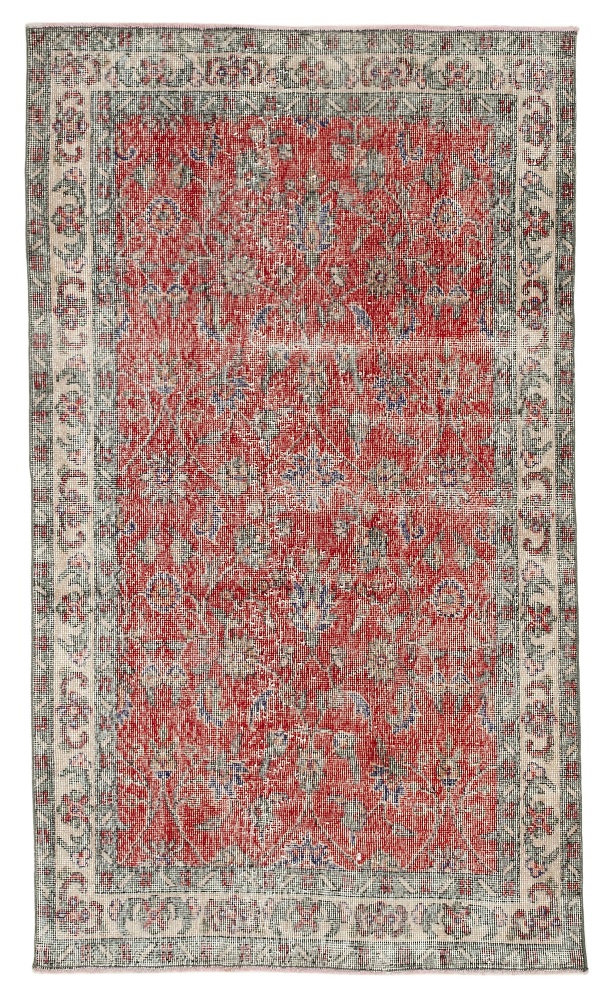 4 x 6 Red Overdyed Rug - 2278