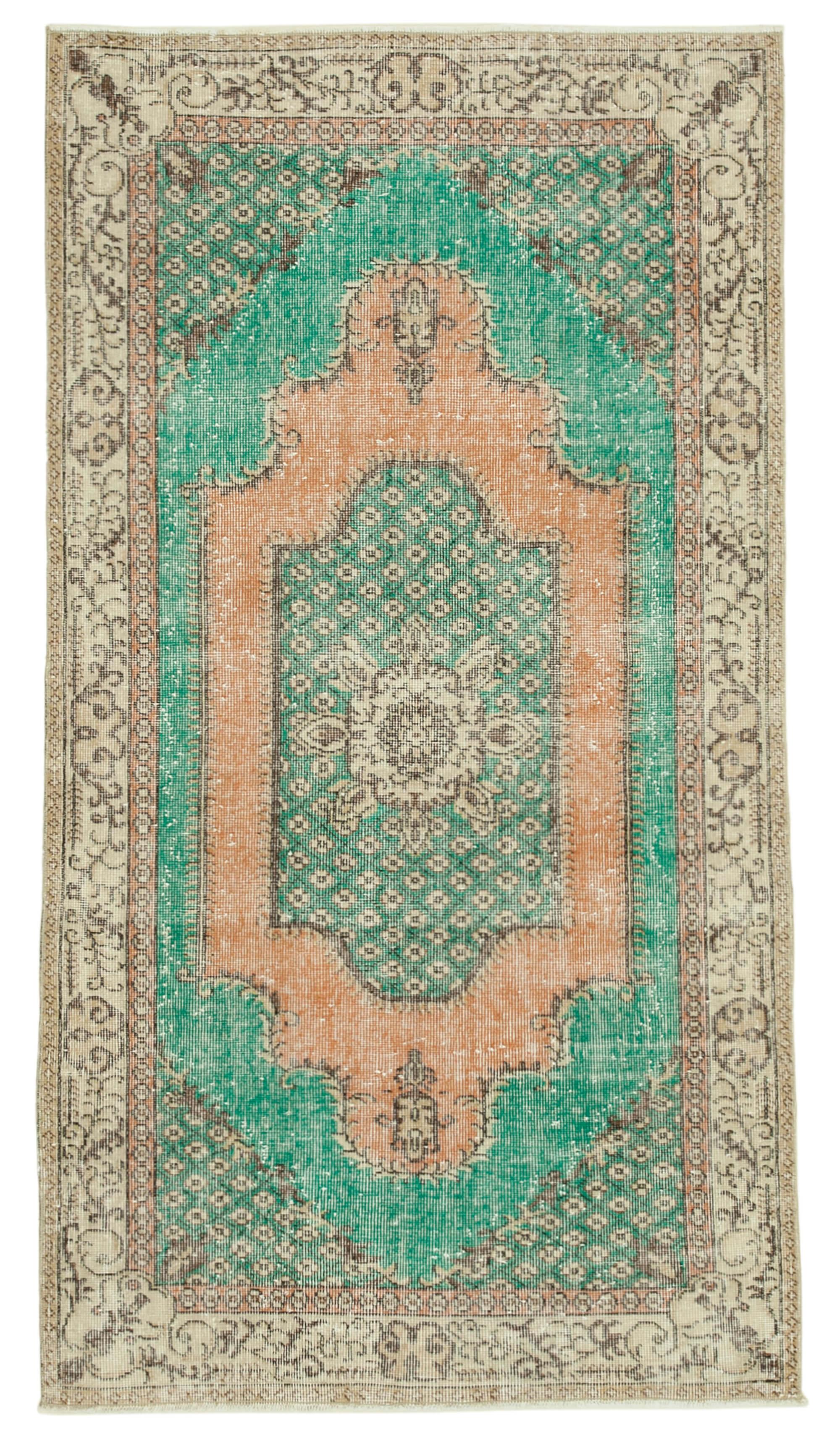 4 x 7 Green Overdyed Rug - 2282