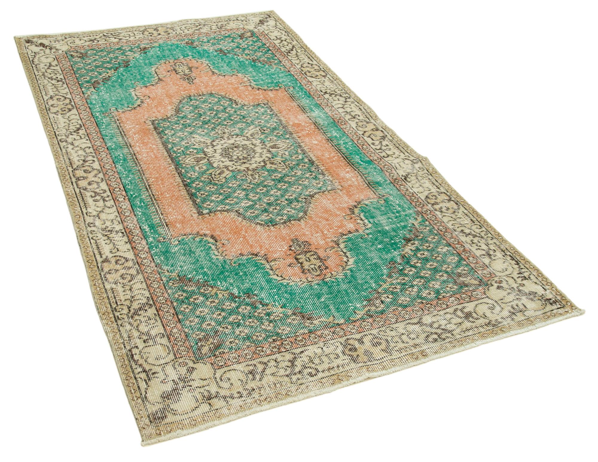 4 x 7 Green Overdyed Rug - 2282