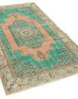 4 x 7 Green Overdyed Rug - 2282