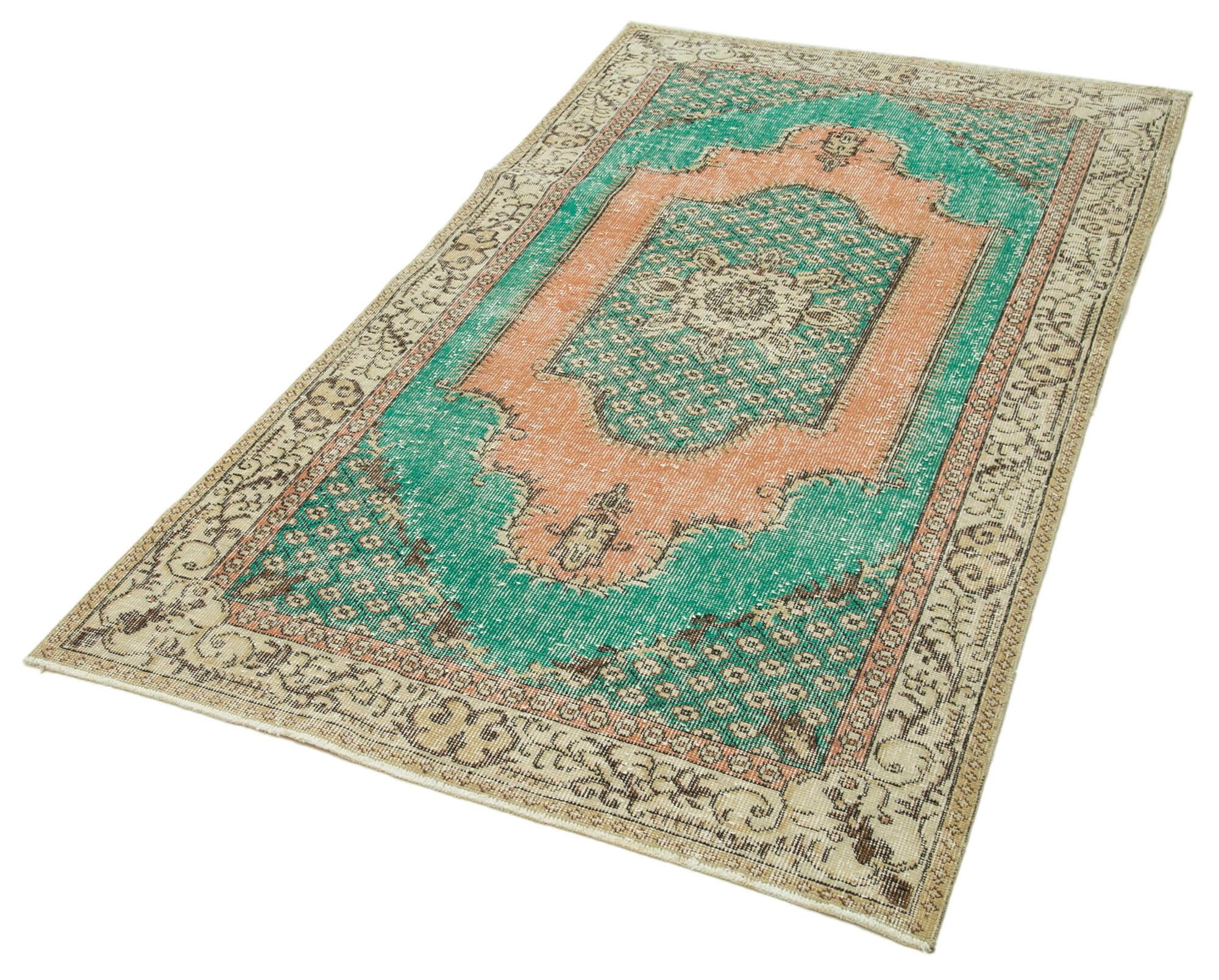 4 x 7 Green Overdyed Rug - 2282