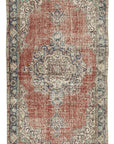 4 x 7 Red Overdyed Rug - 2283