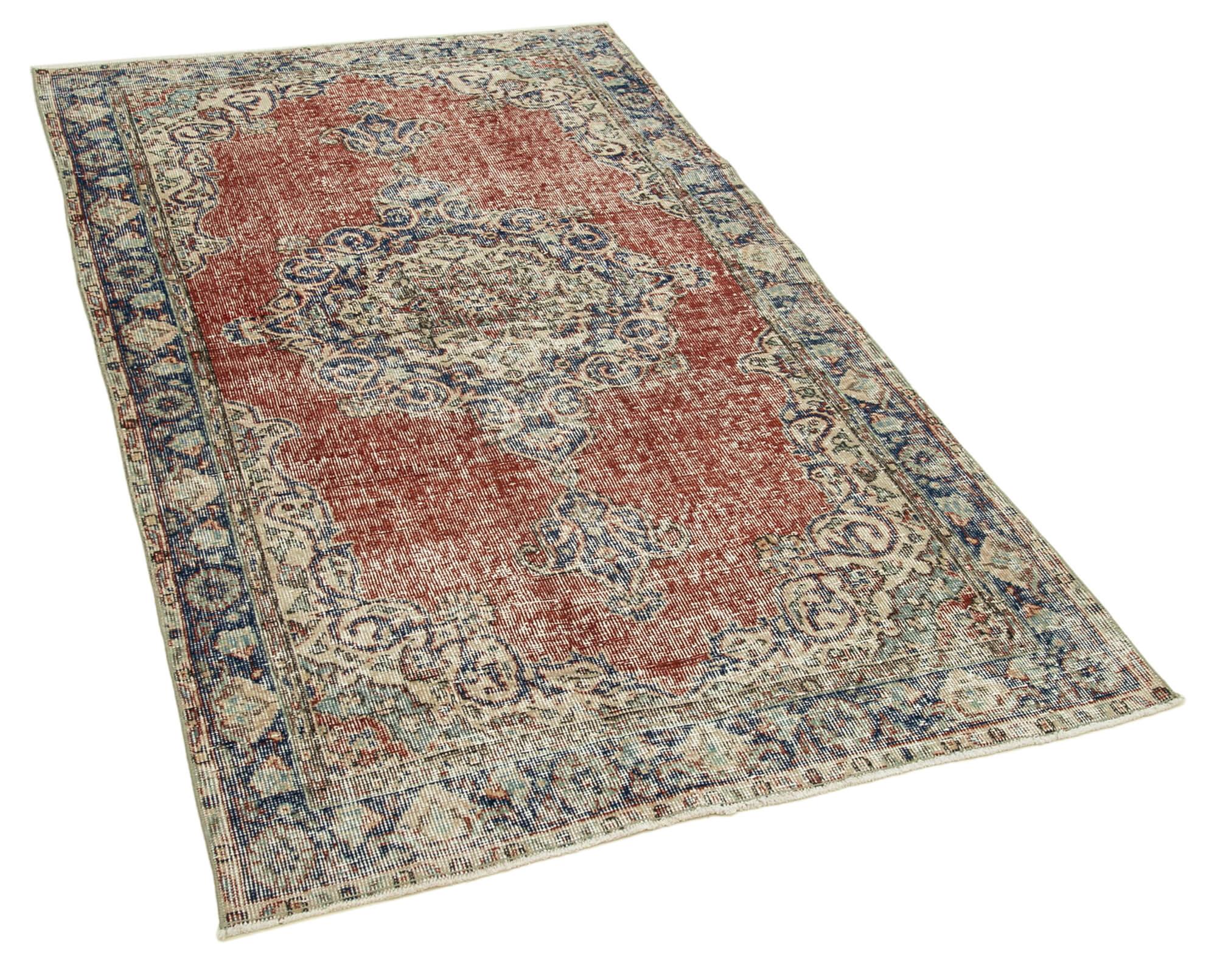 4 x 7 Red Overdyed Rug - 2283