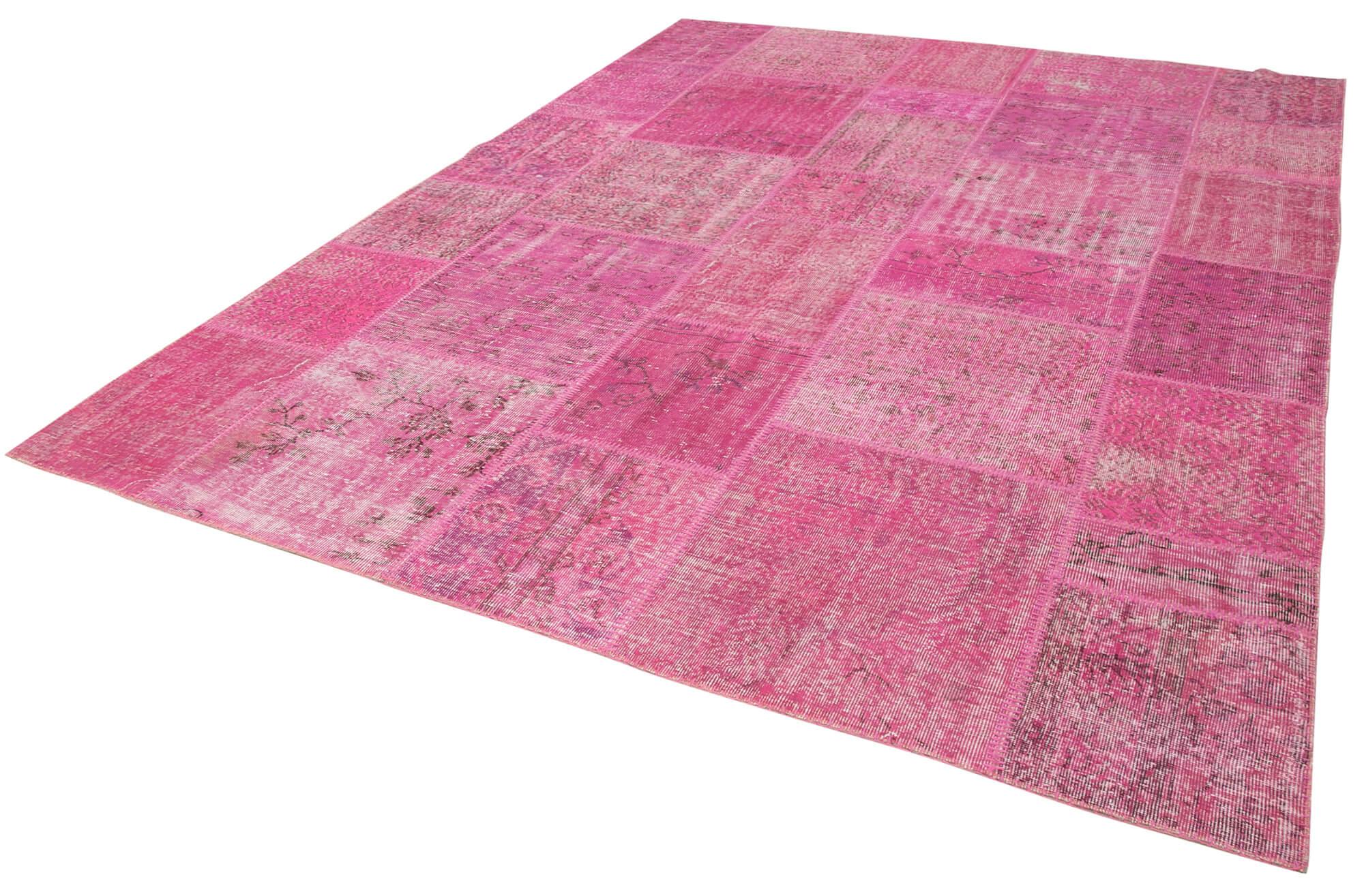 8 x 11 Pink Patchwork Rug- 2319