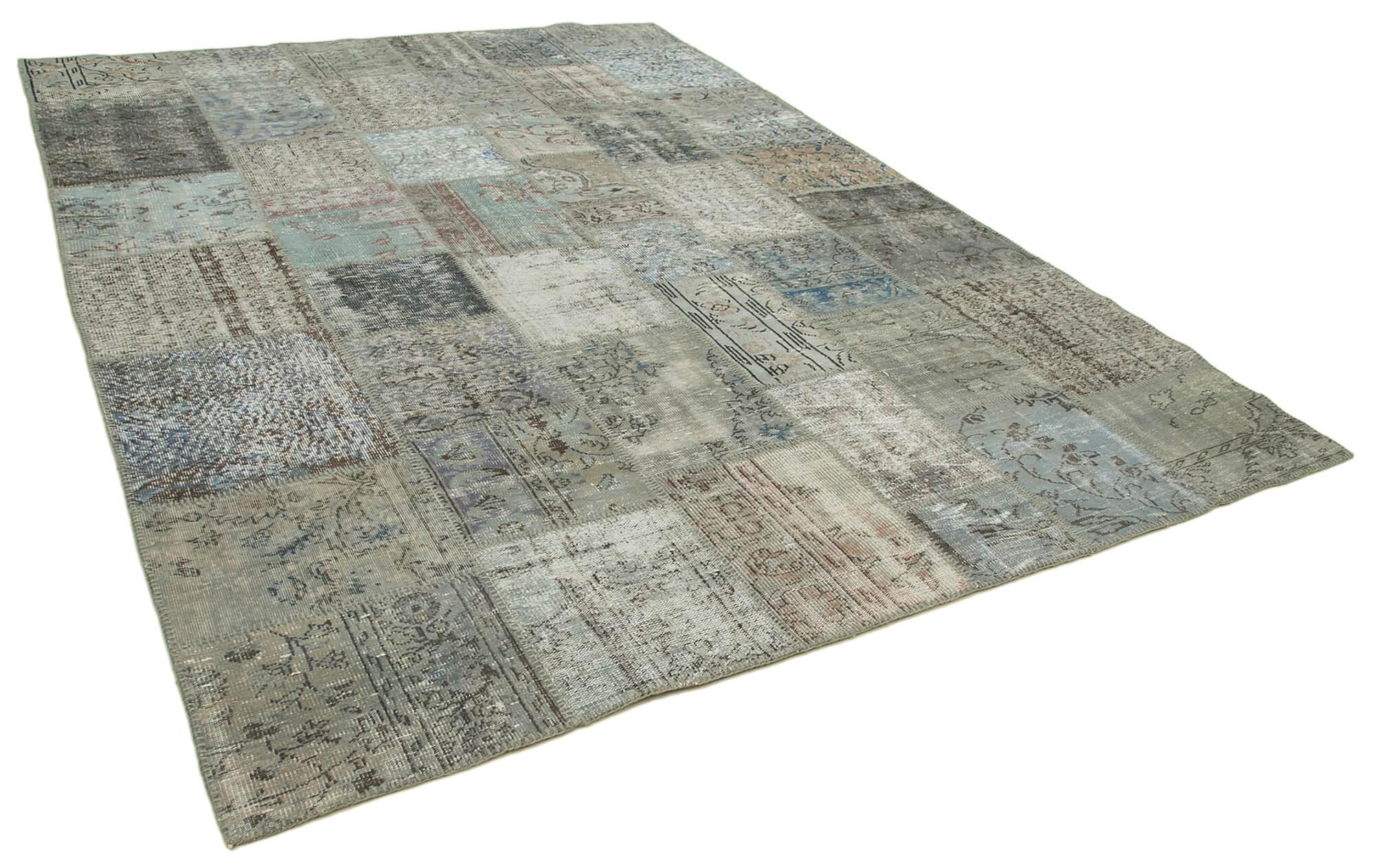 8 x 11 Grey Patchwork Rug- 2320