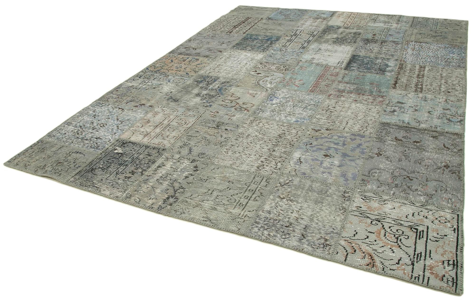 8 x 11 Grey Patchwork Rug- 2320