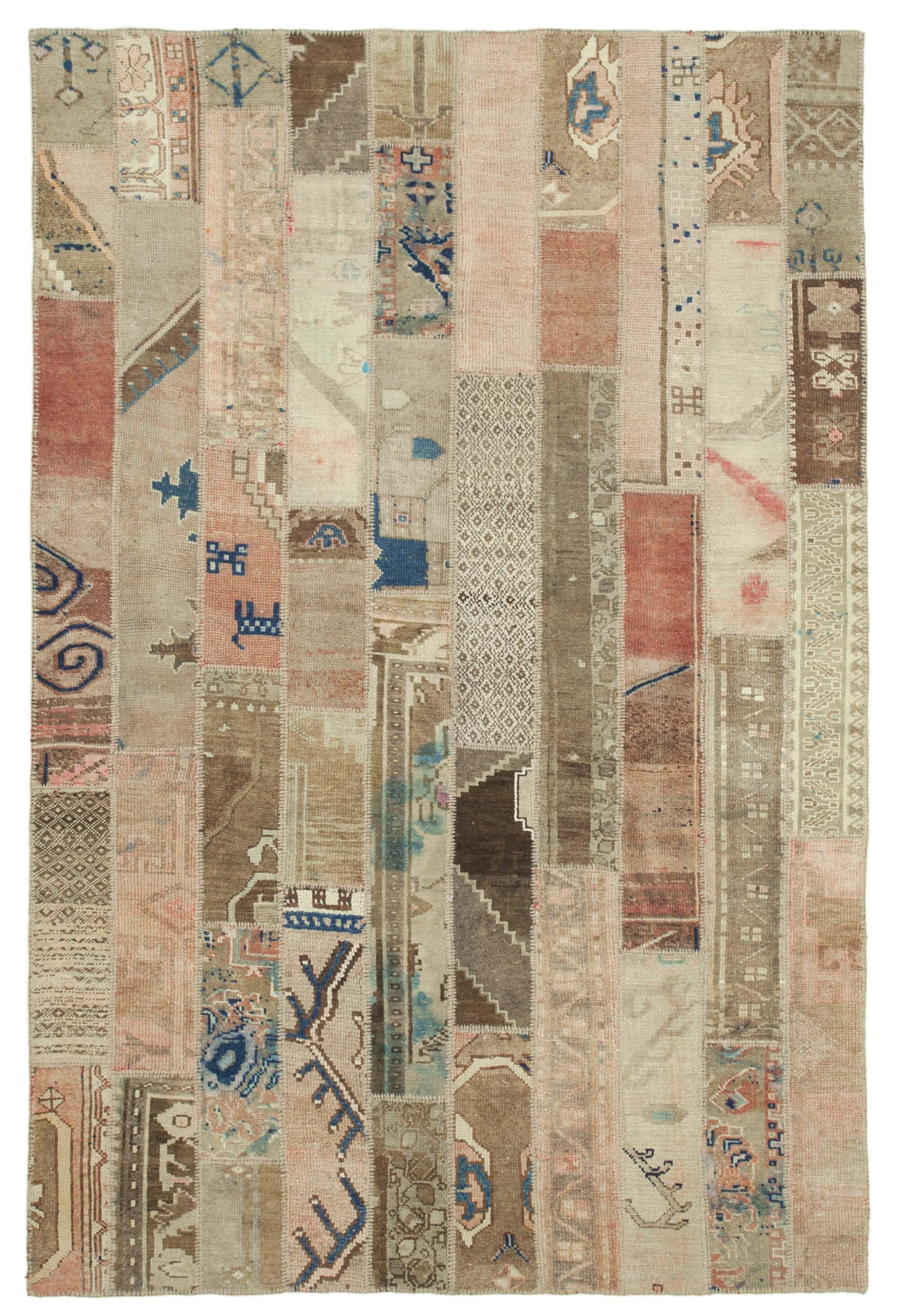 7 x 10 Beige Patchwork Rug - 2355