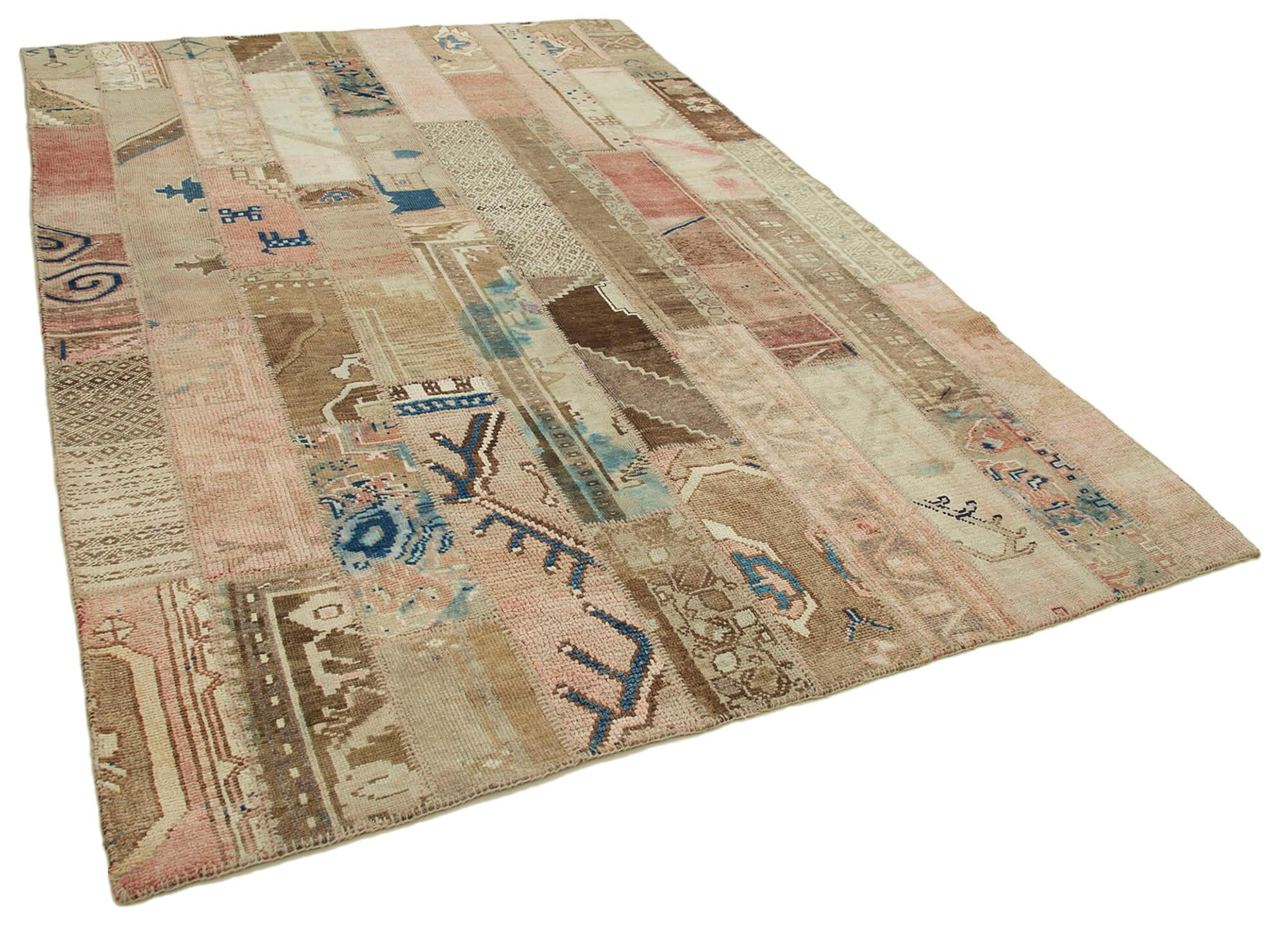 7 x 10 Beige Patchwork Rug - 2355