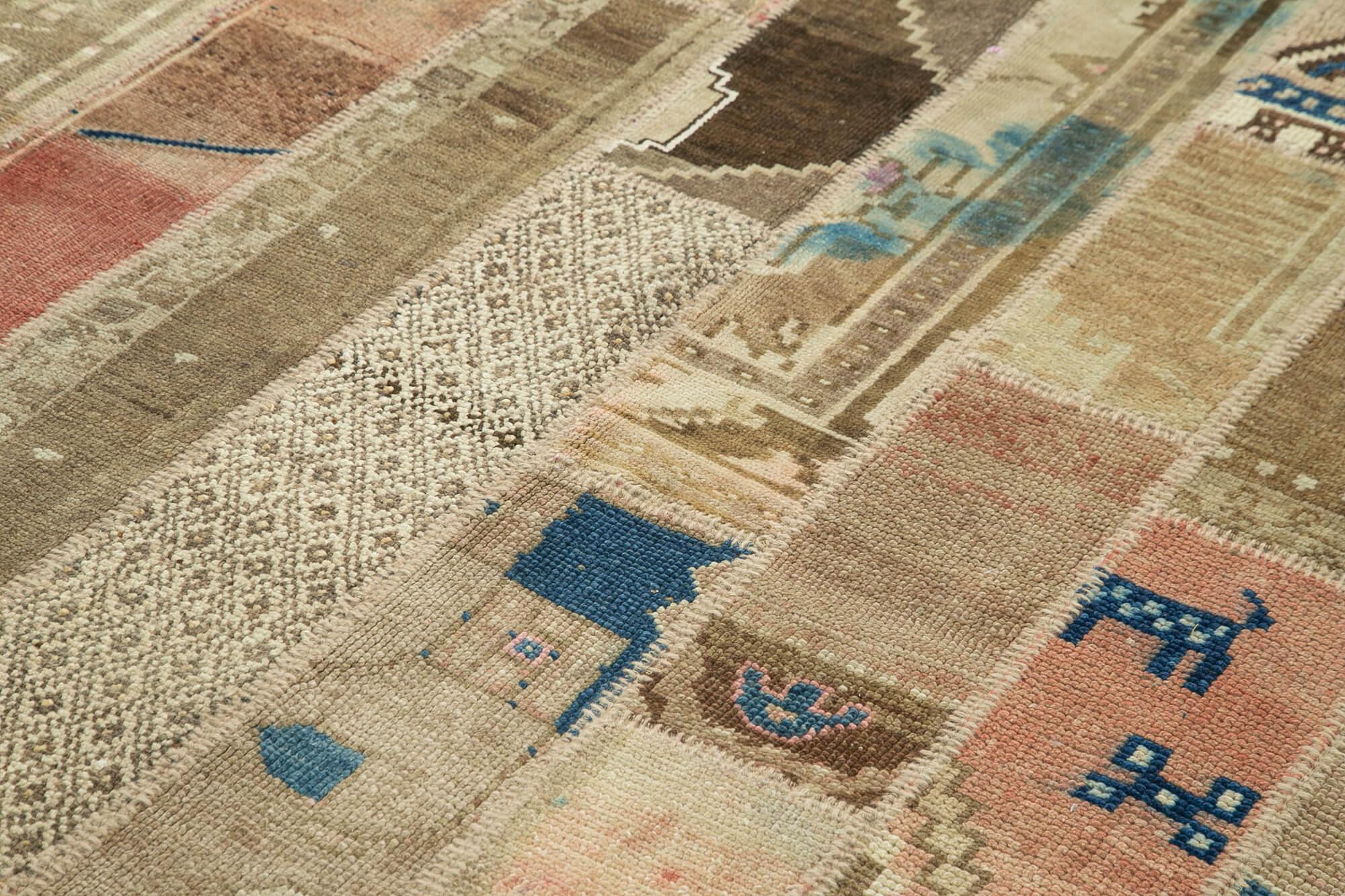 7 x 10 Beige Patchwork Rug - 2355