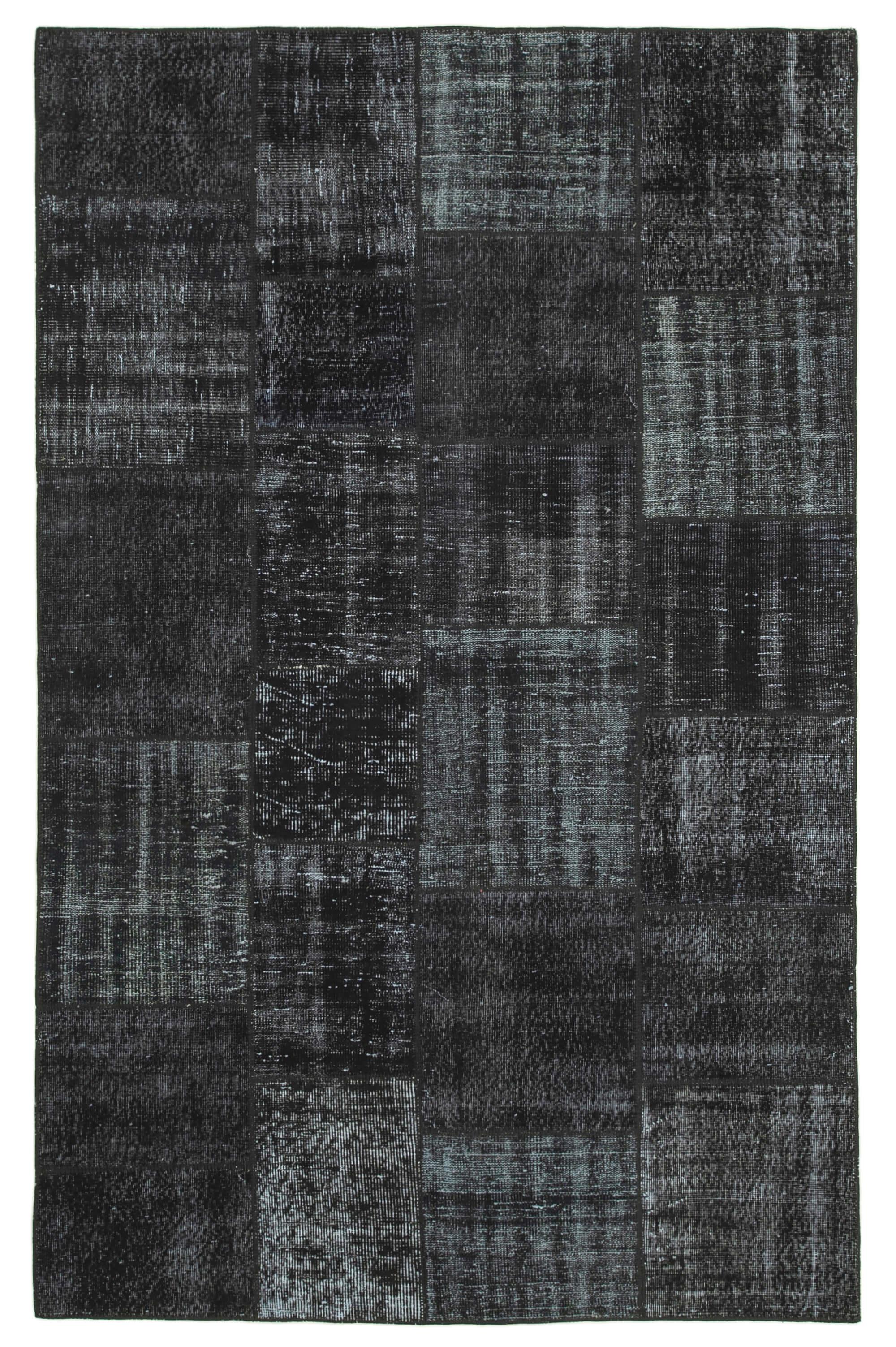 6 x 10 Black Patchwork Rug - 2357