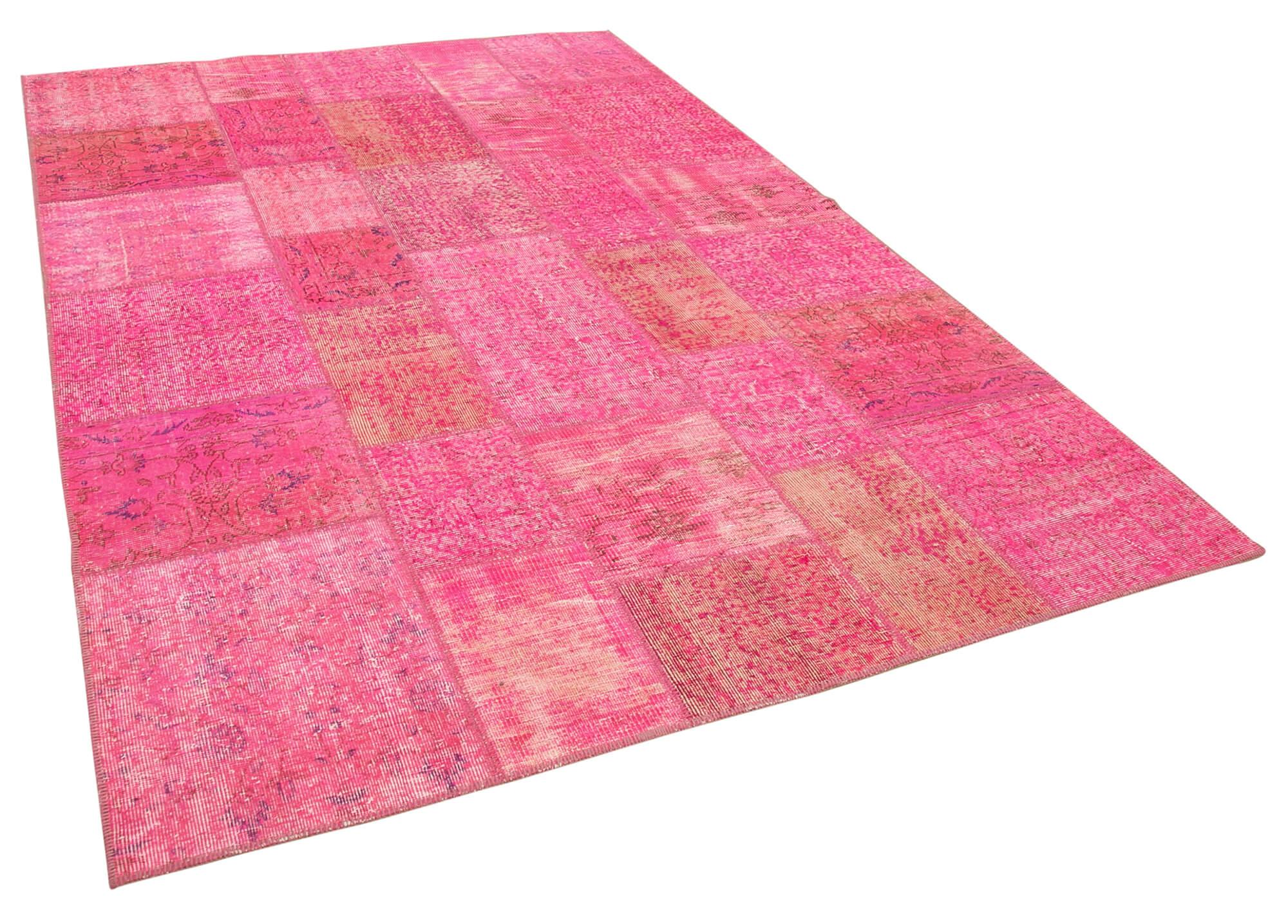 7 x 10 Pink Patchwork Rug - 2362