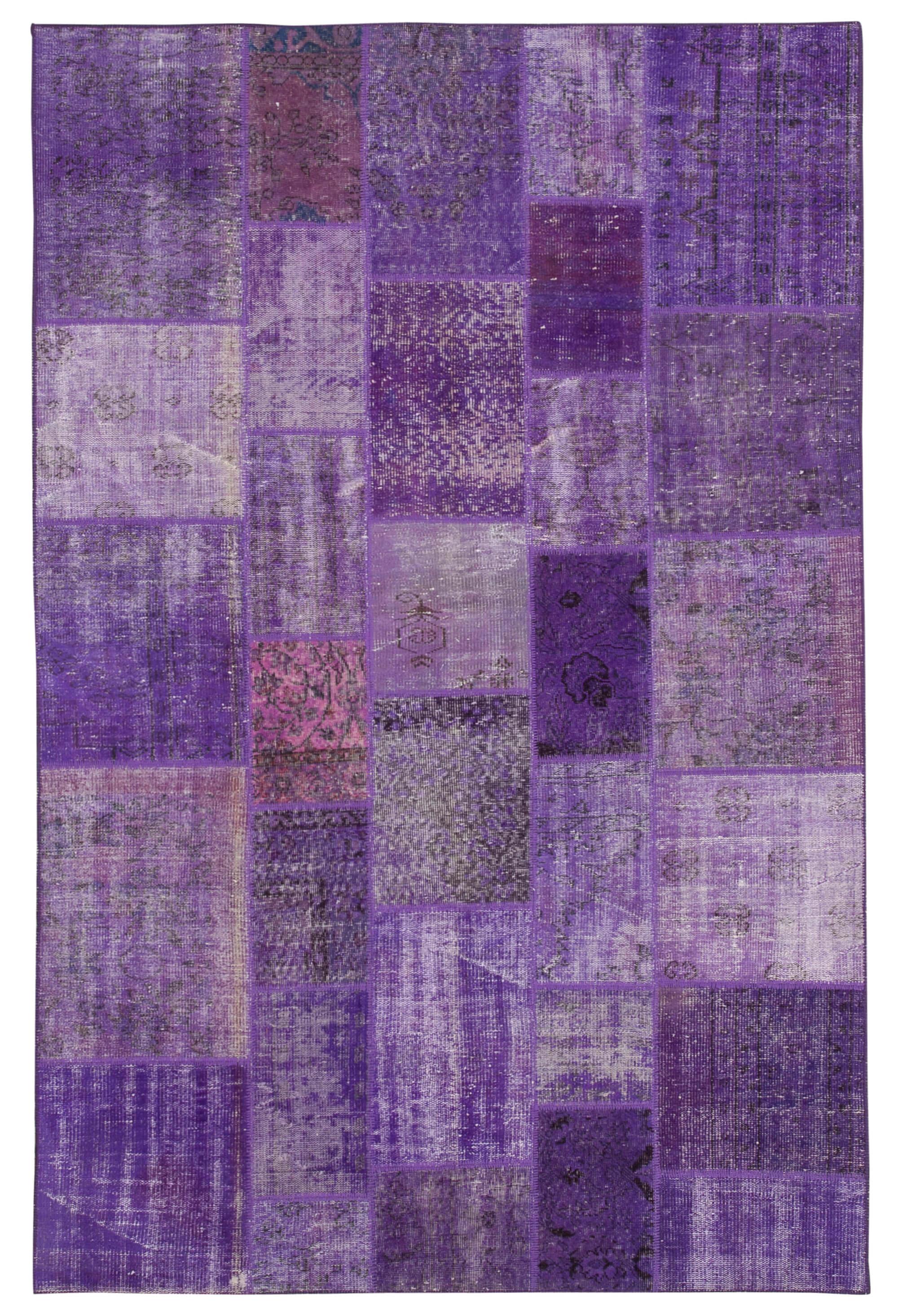 6 x 10 Purple Patchwork Rug - 2364