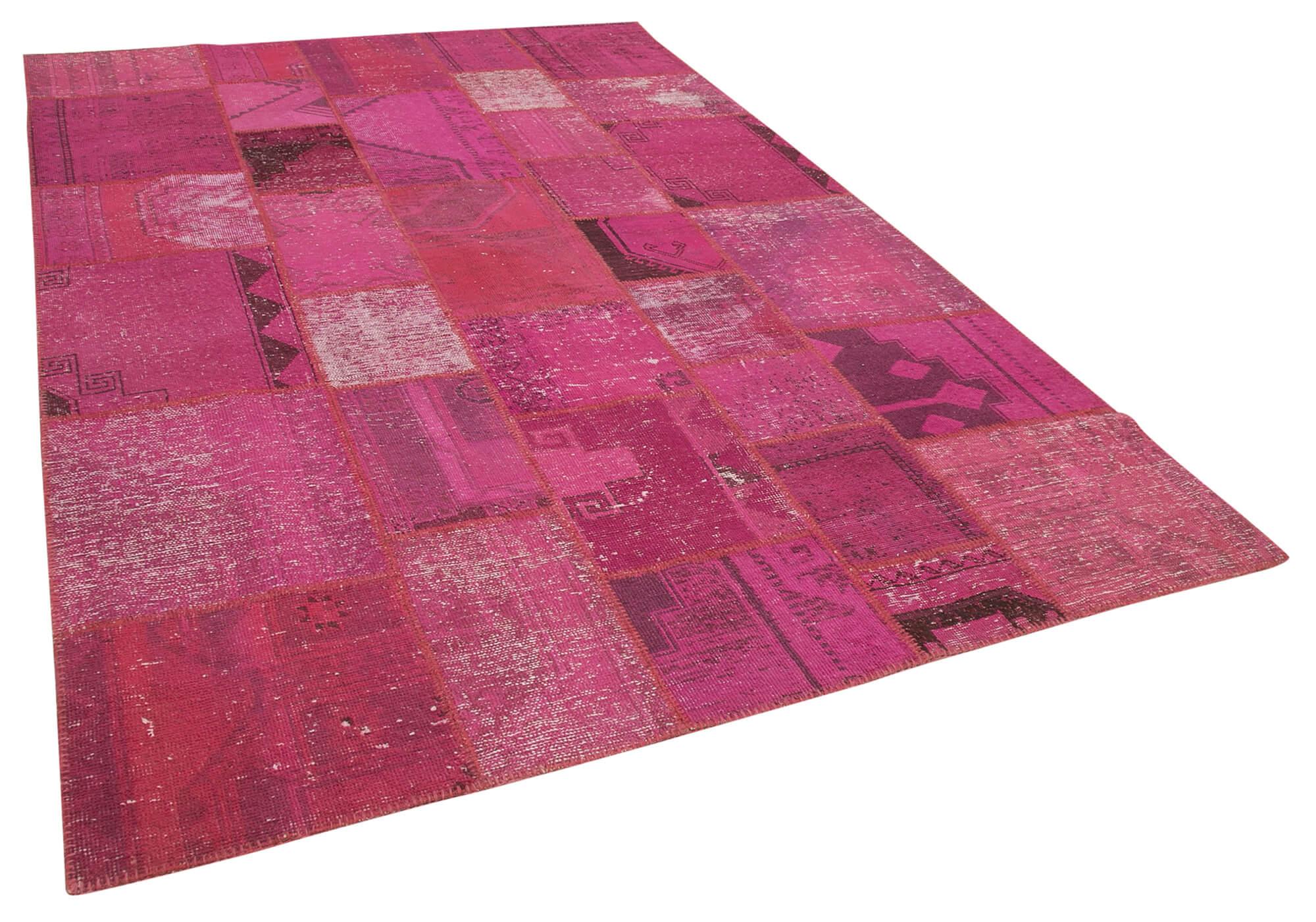 7 x 10 Pink Patchwork Rug - 2365