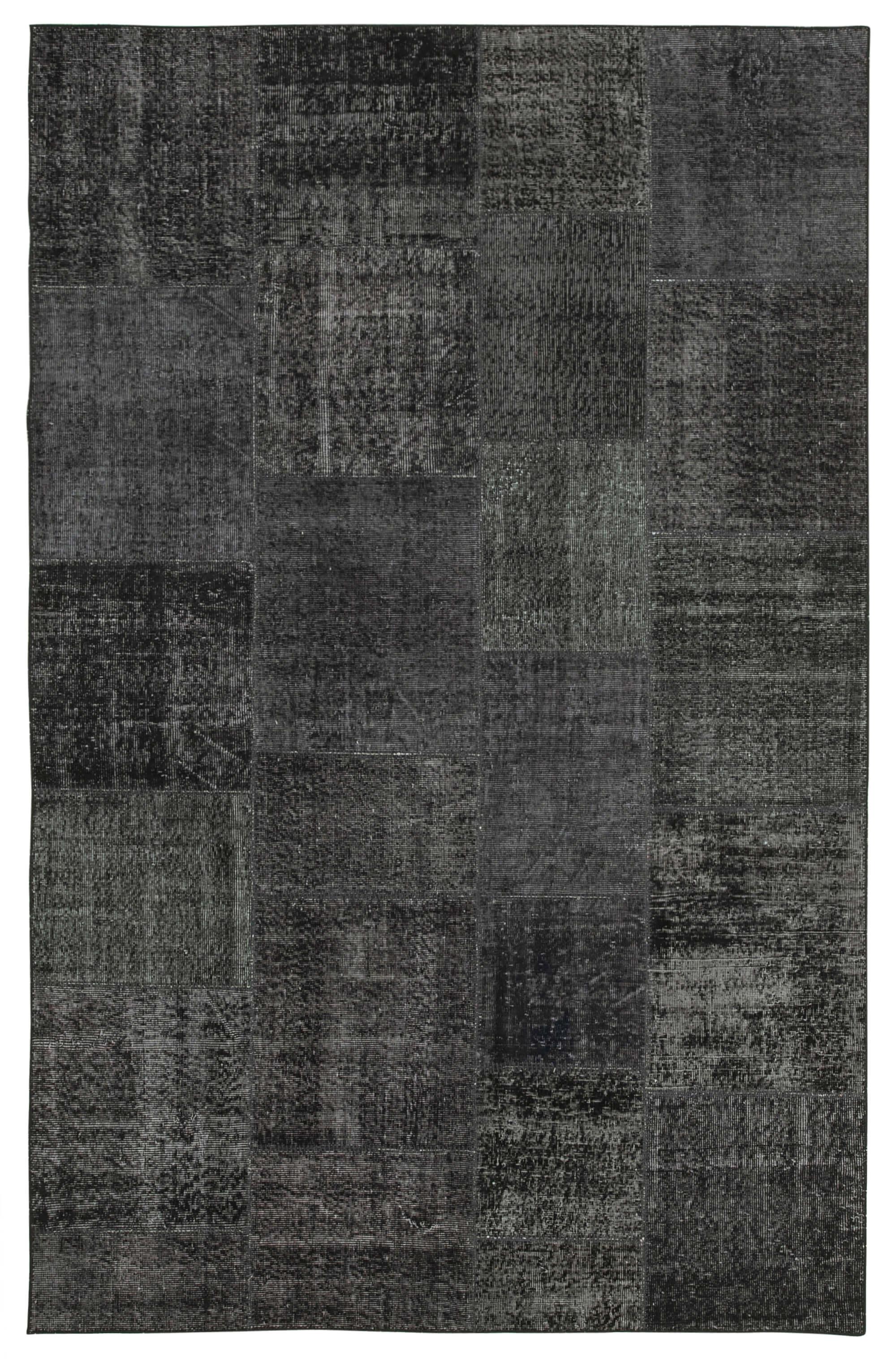 6 x 10 Black Patchwork Rug - 2369