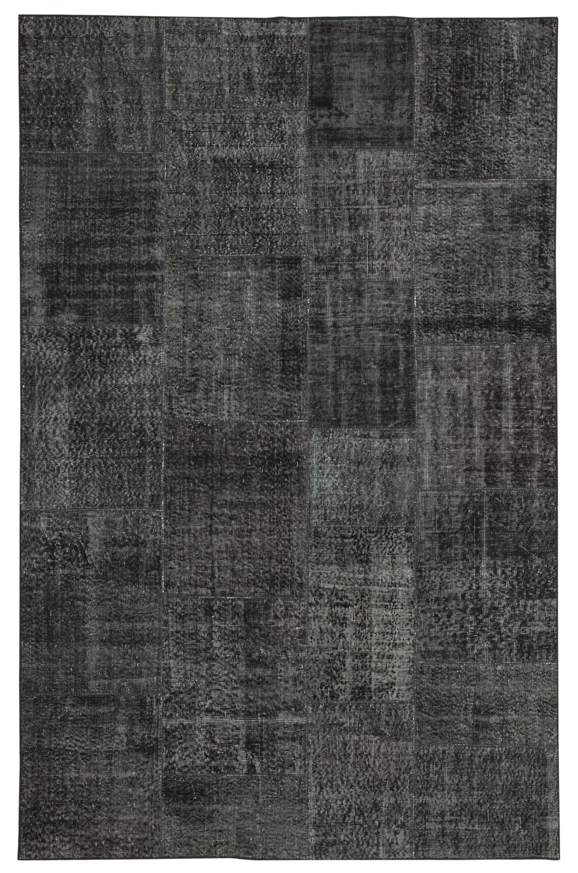 6 x 10 Black Patchwork Rug - 2373