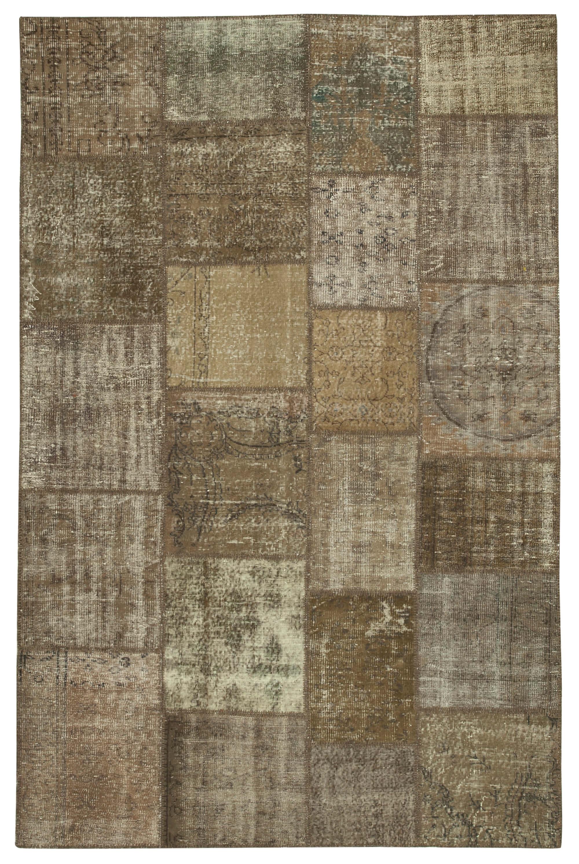 6 x 10 Brown Patchwork Rug - 2383