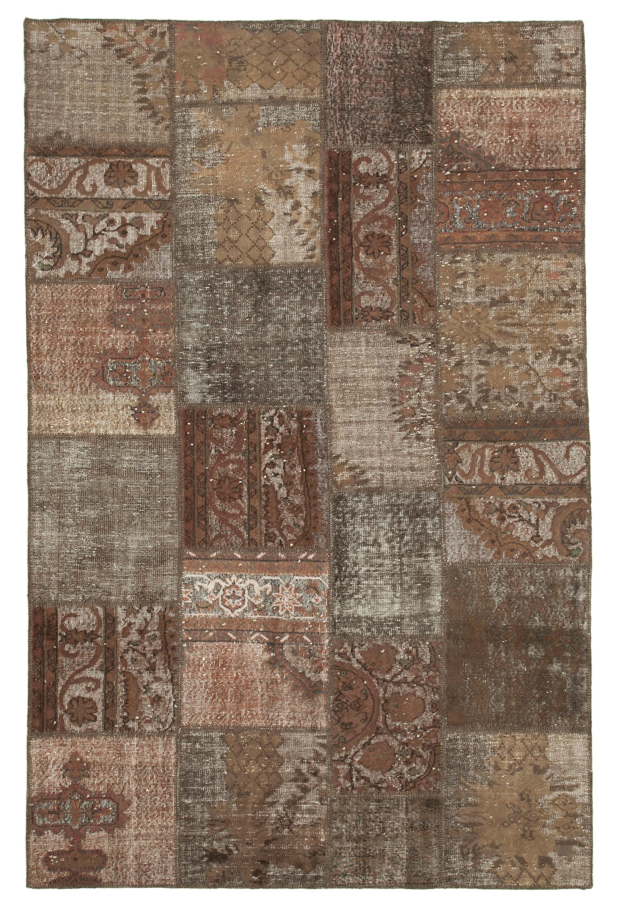 6 x 10 Brown Patchwork Rug - 2385