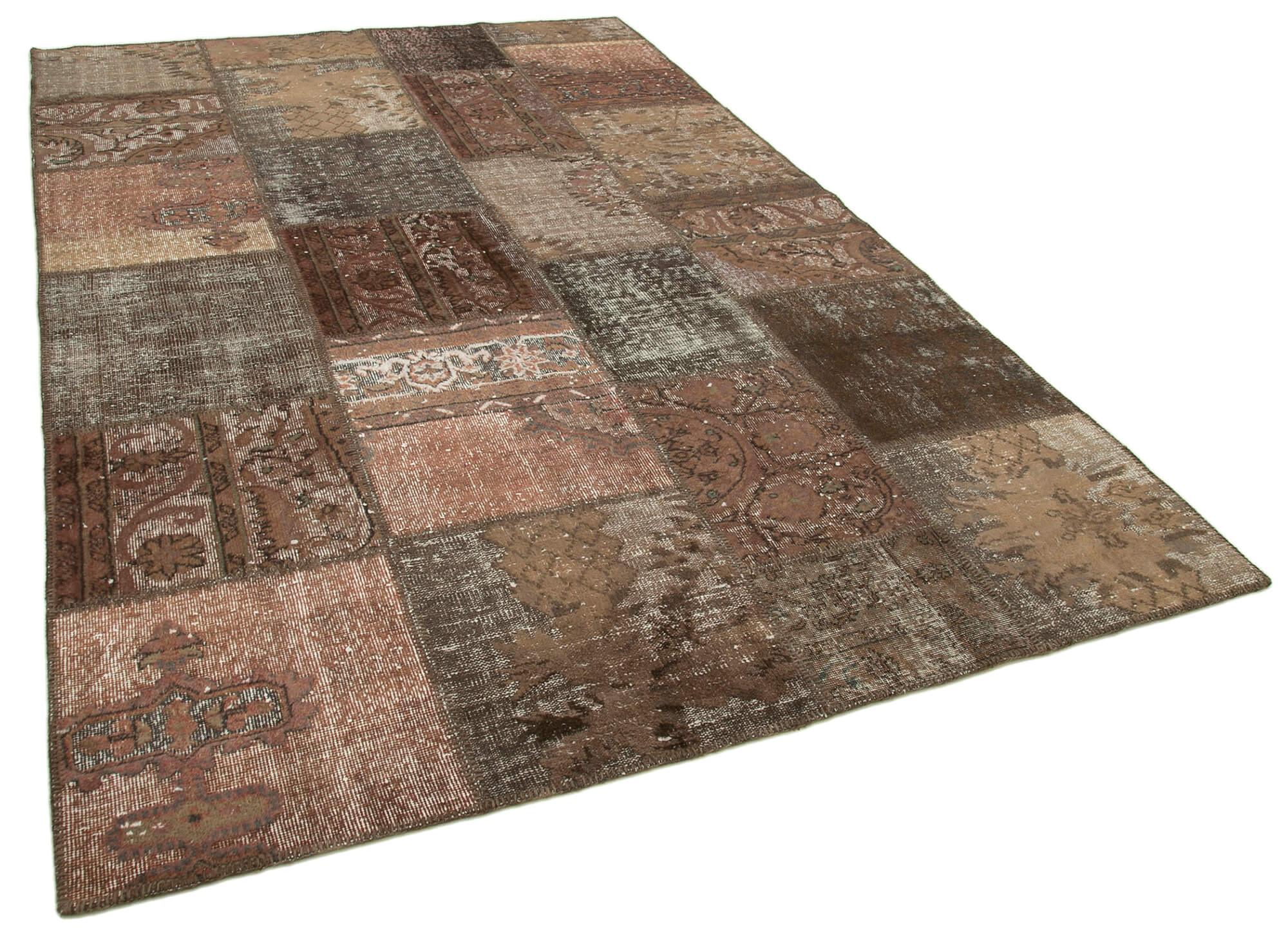 6 x 10 Brown Patchwork Rug - 2385