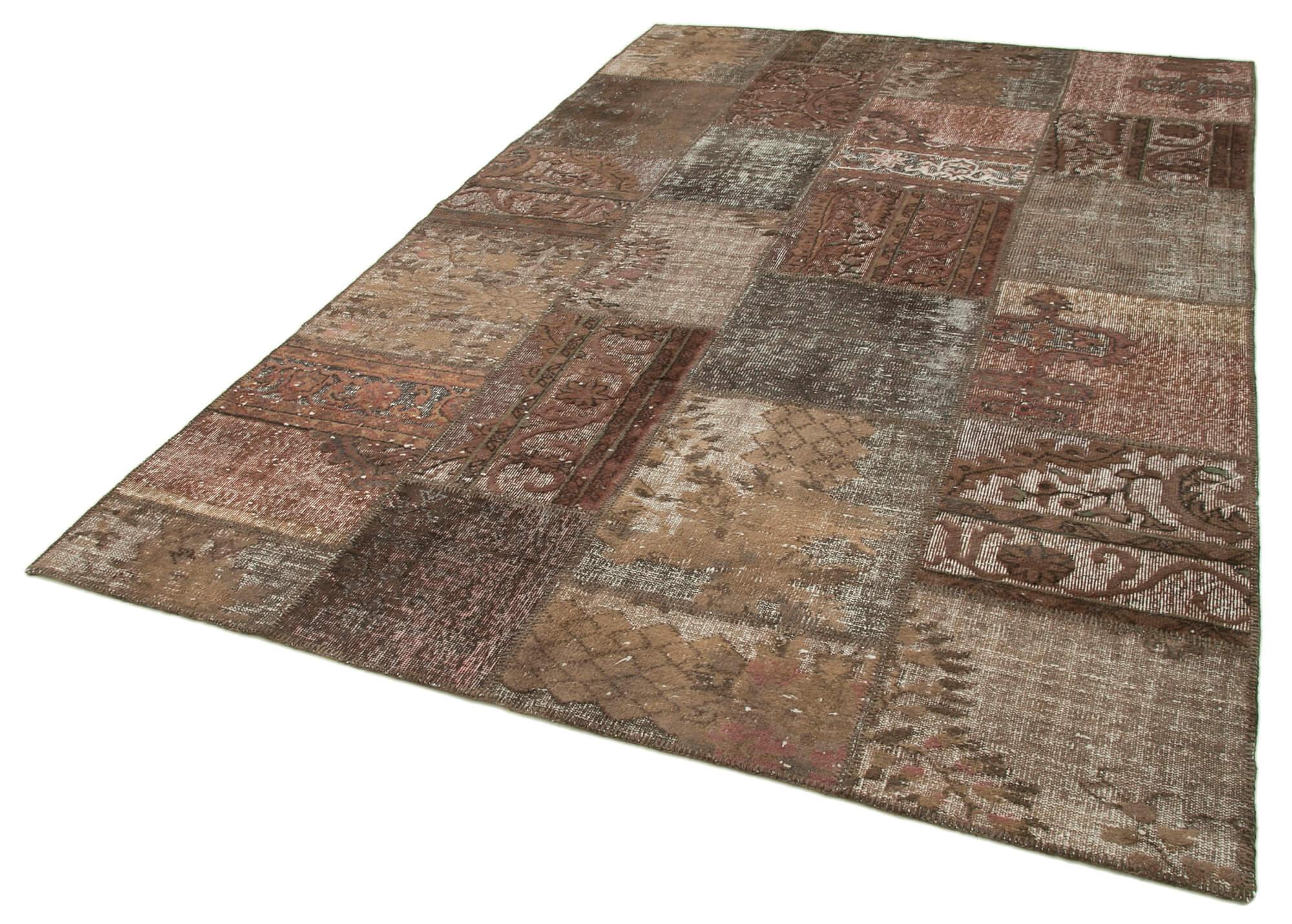 6 x 10 Brown Patchwork Rug - 2385