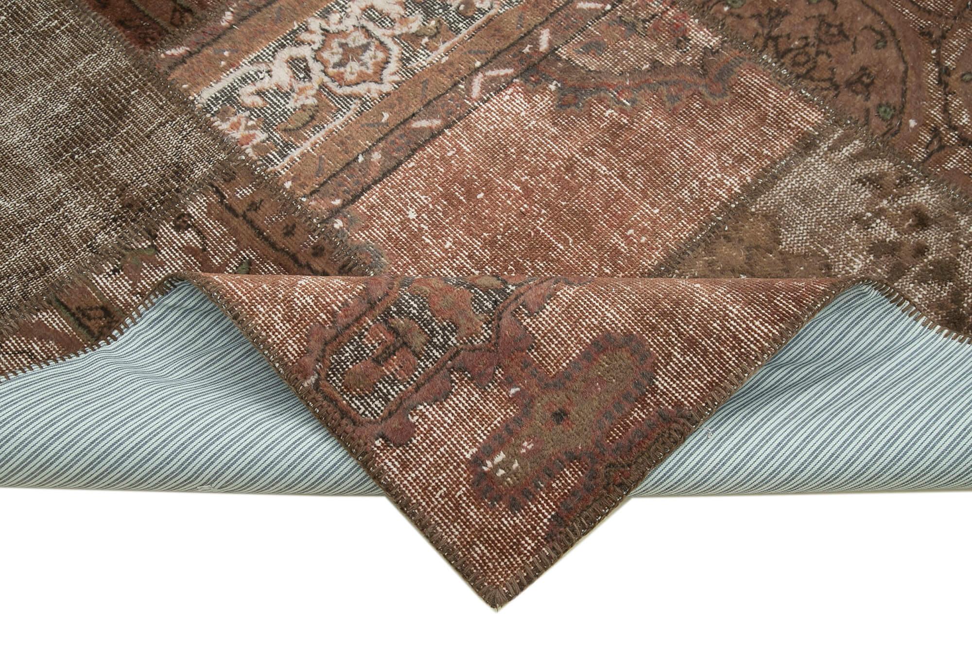 6 x 10 Brown Patchwork Rug - 2385