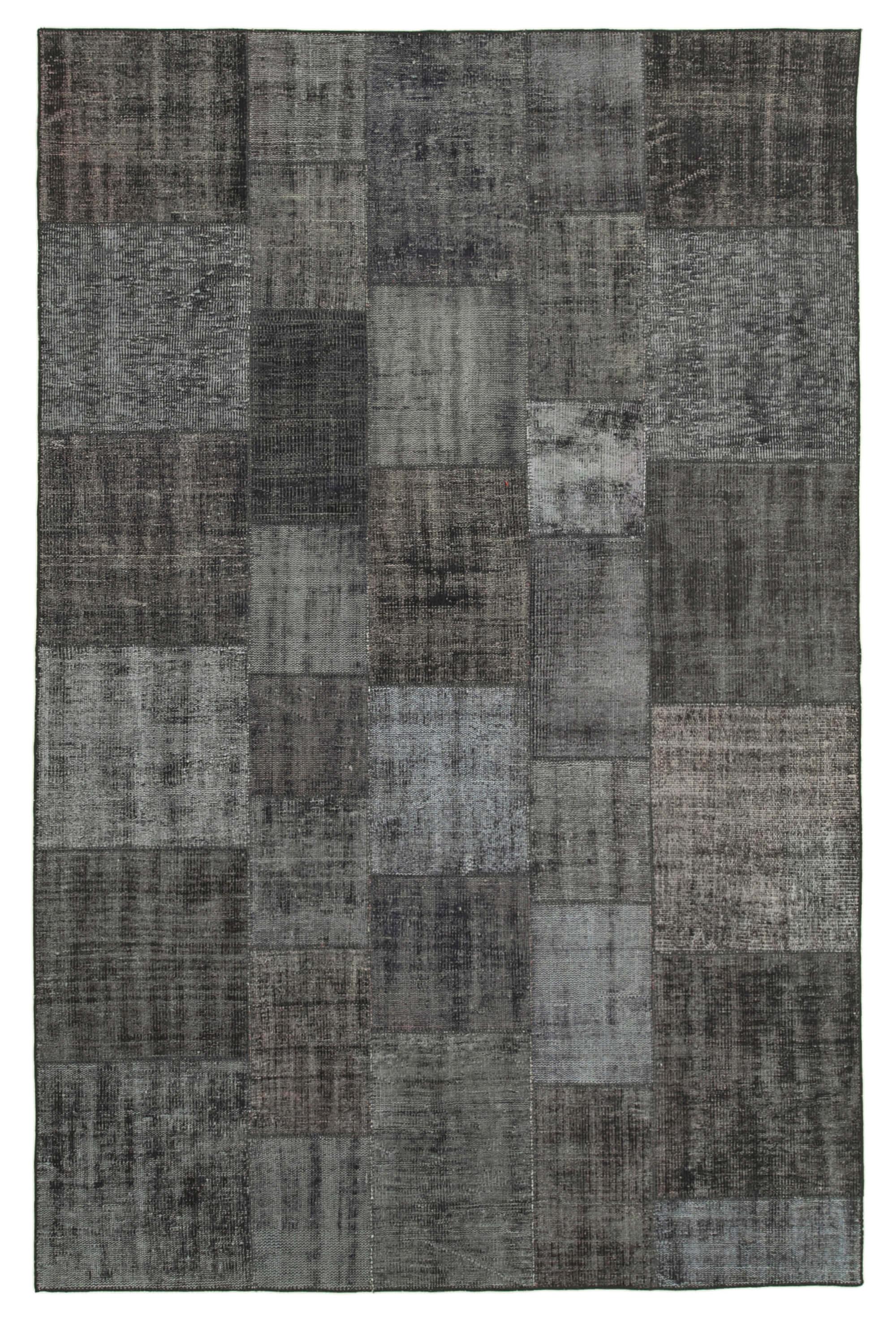 6 x 10 Black Patchwork Rug - 2375