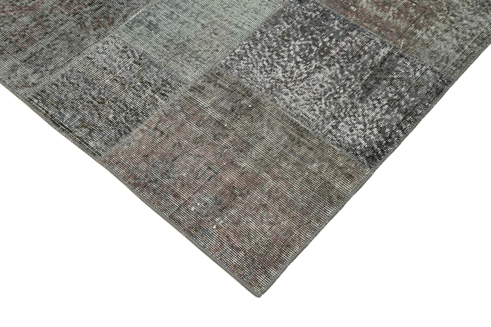 6 x 10 Grey Patchwork Rug - 2377