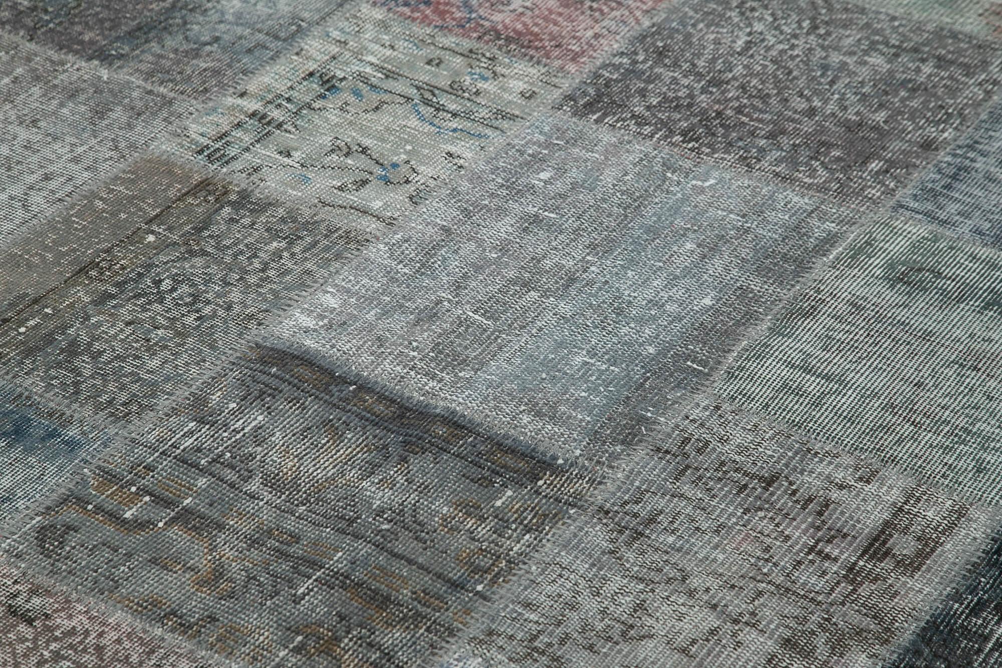 6 x 10 Grey Patchwork Rug - 2377