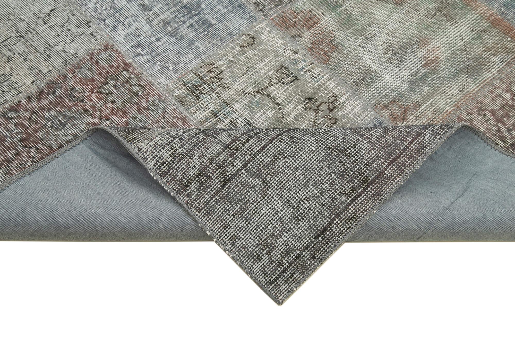 6 x 10 Grey Patchwork Rug - 2377