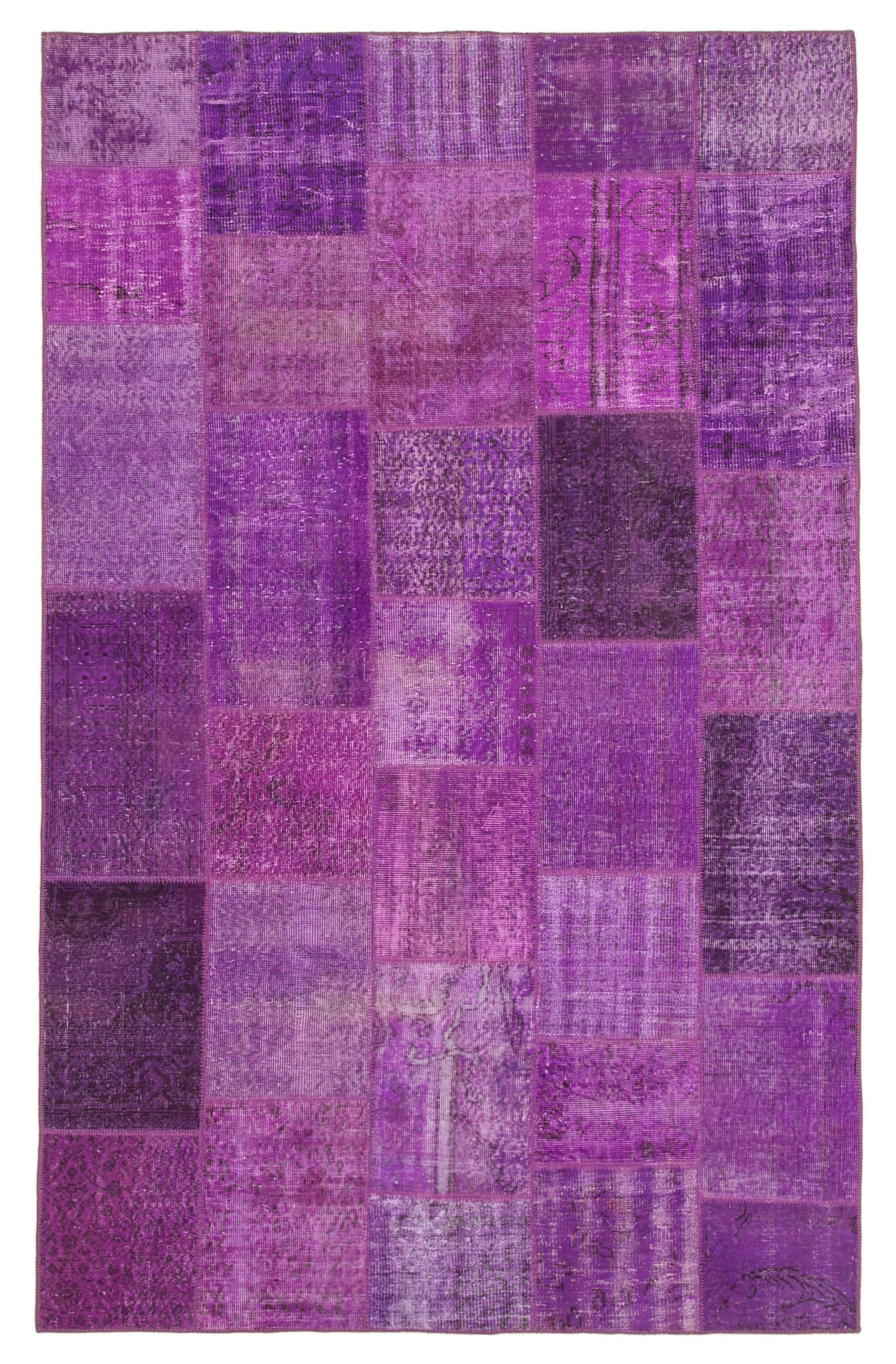 6 x 10 Purple Patchwork Rug - 2390