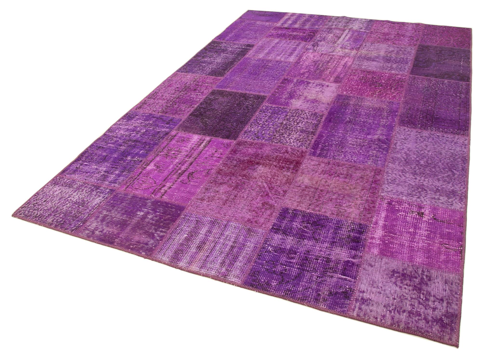 6 x 10 Purple Patchwork Rug - 2390