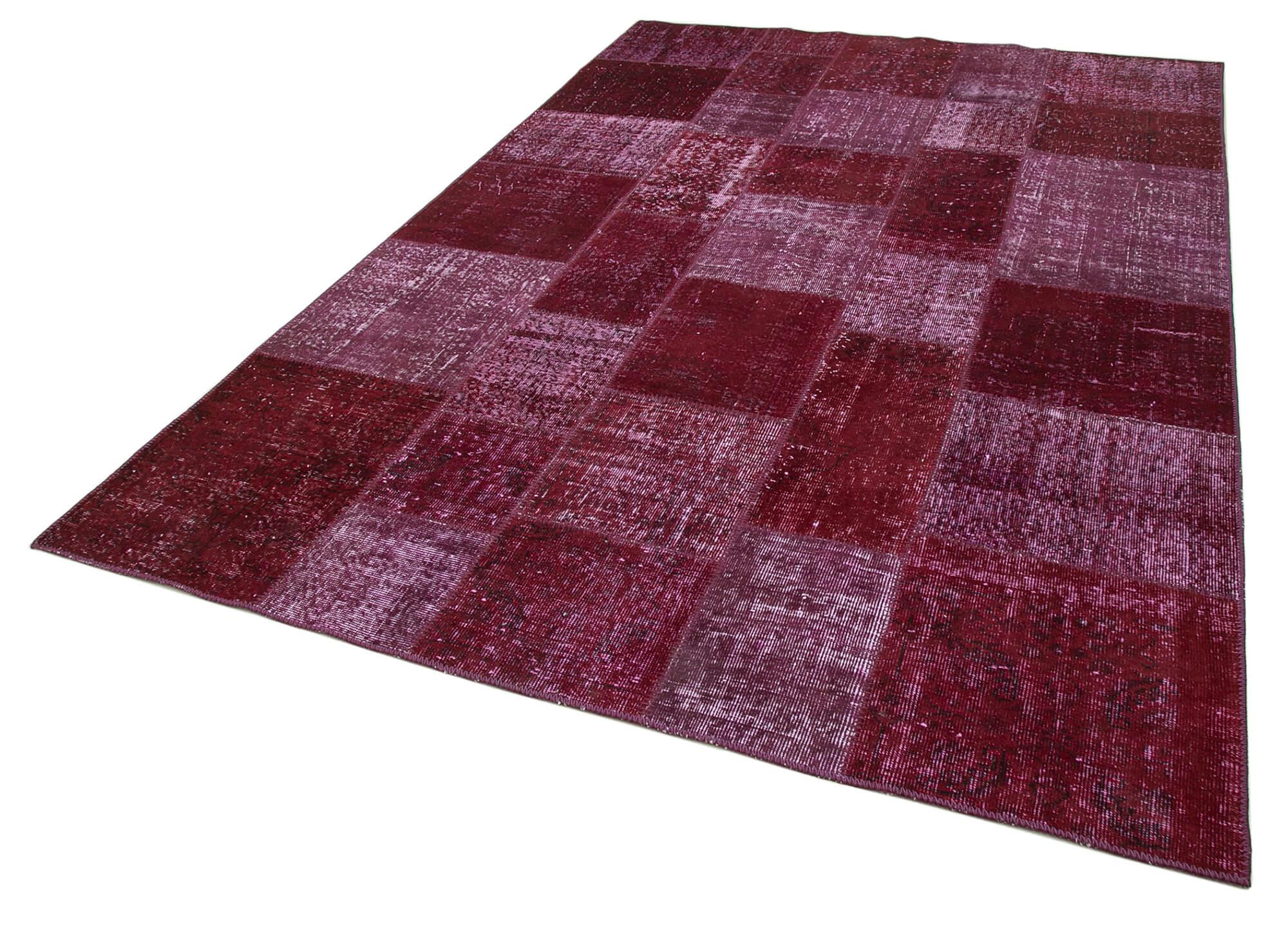 6 x 10 Red Patchwork Rug - 2392