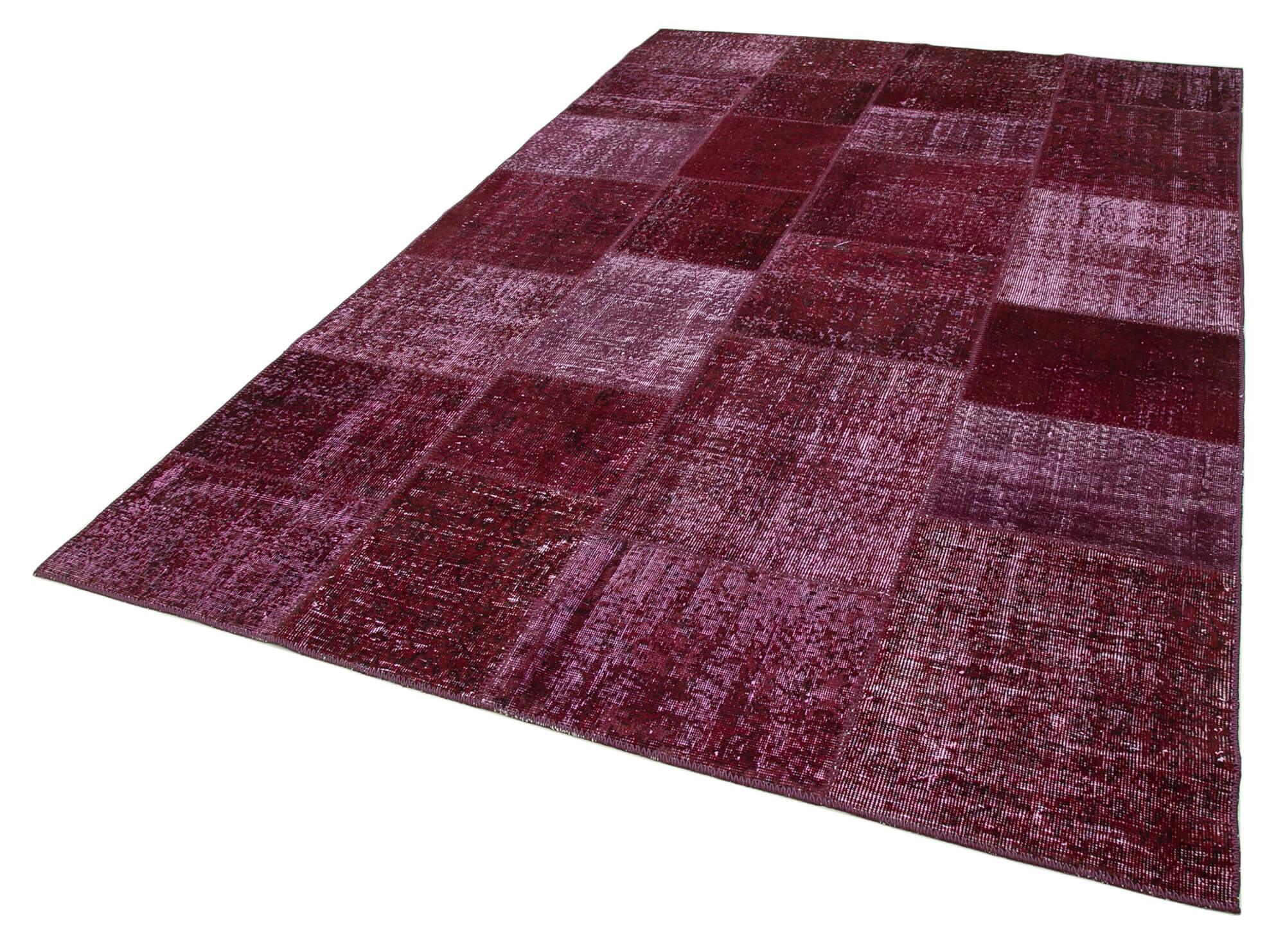 6 x 10 Red Patchwork Rug - 2393