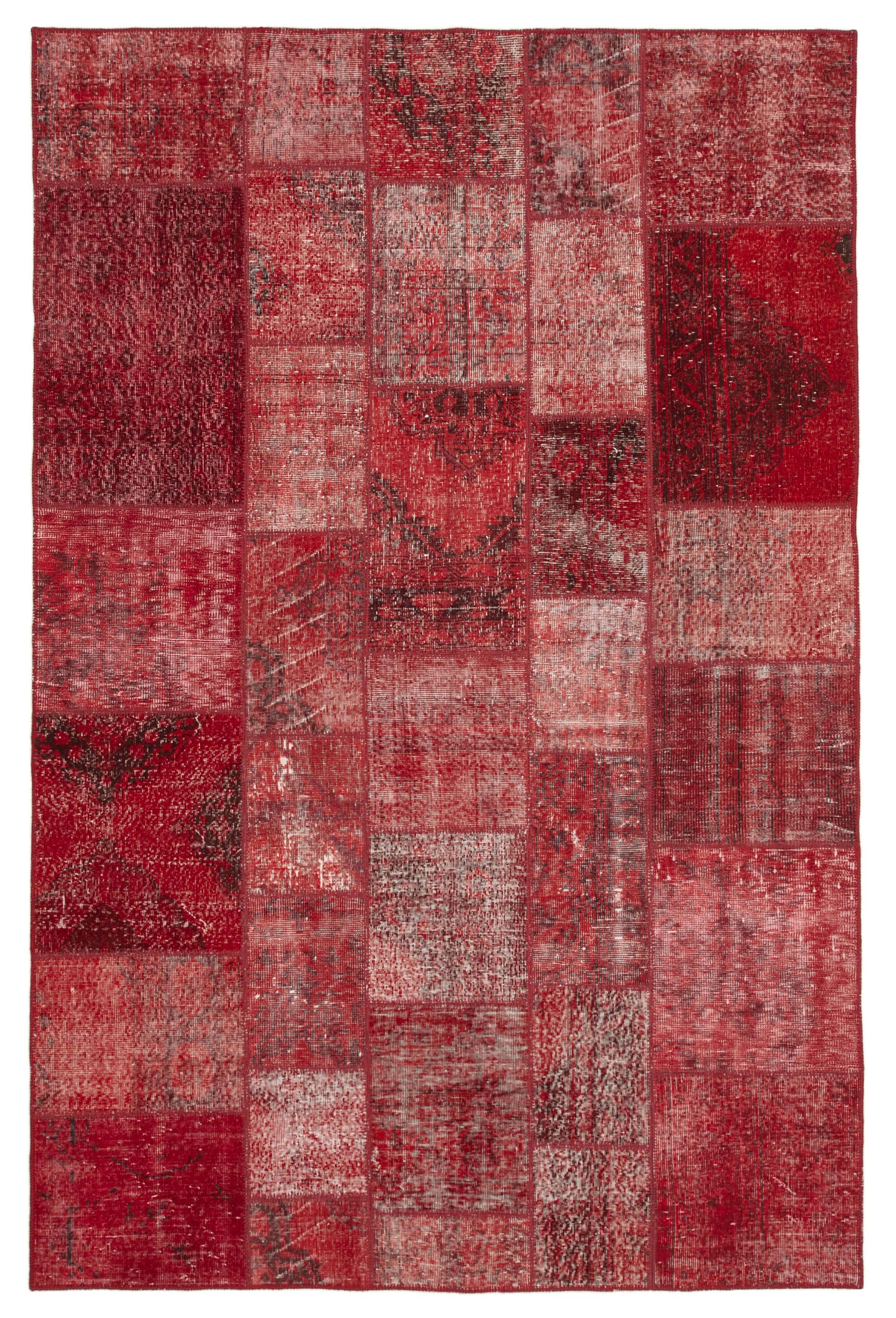 7 x 10 Red Patchwork Rug - 2395