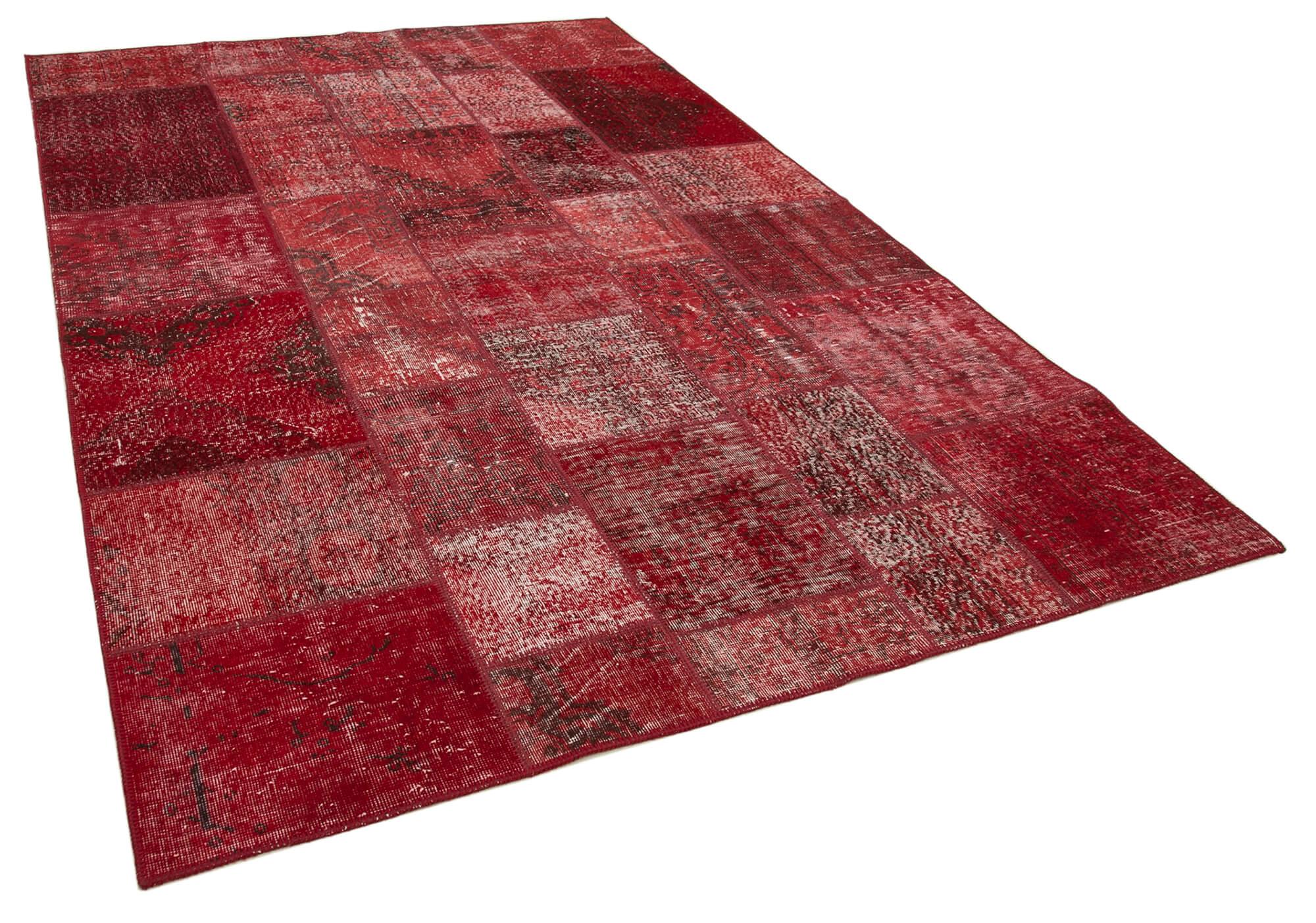 7 x 10 Red Patchwork Rug - 2395