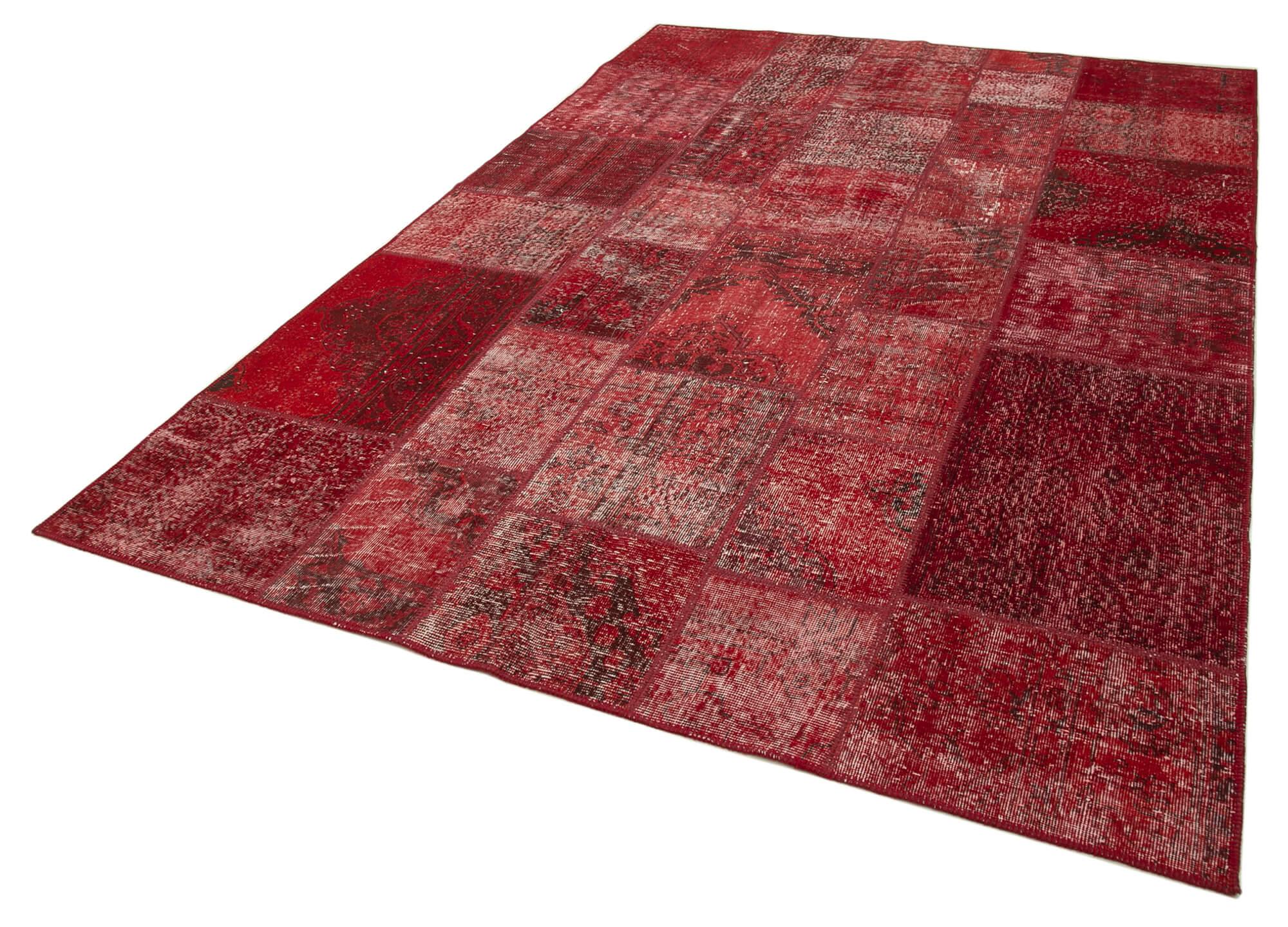 7 x 10 Red Patchwork Rug - 2395