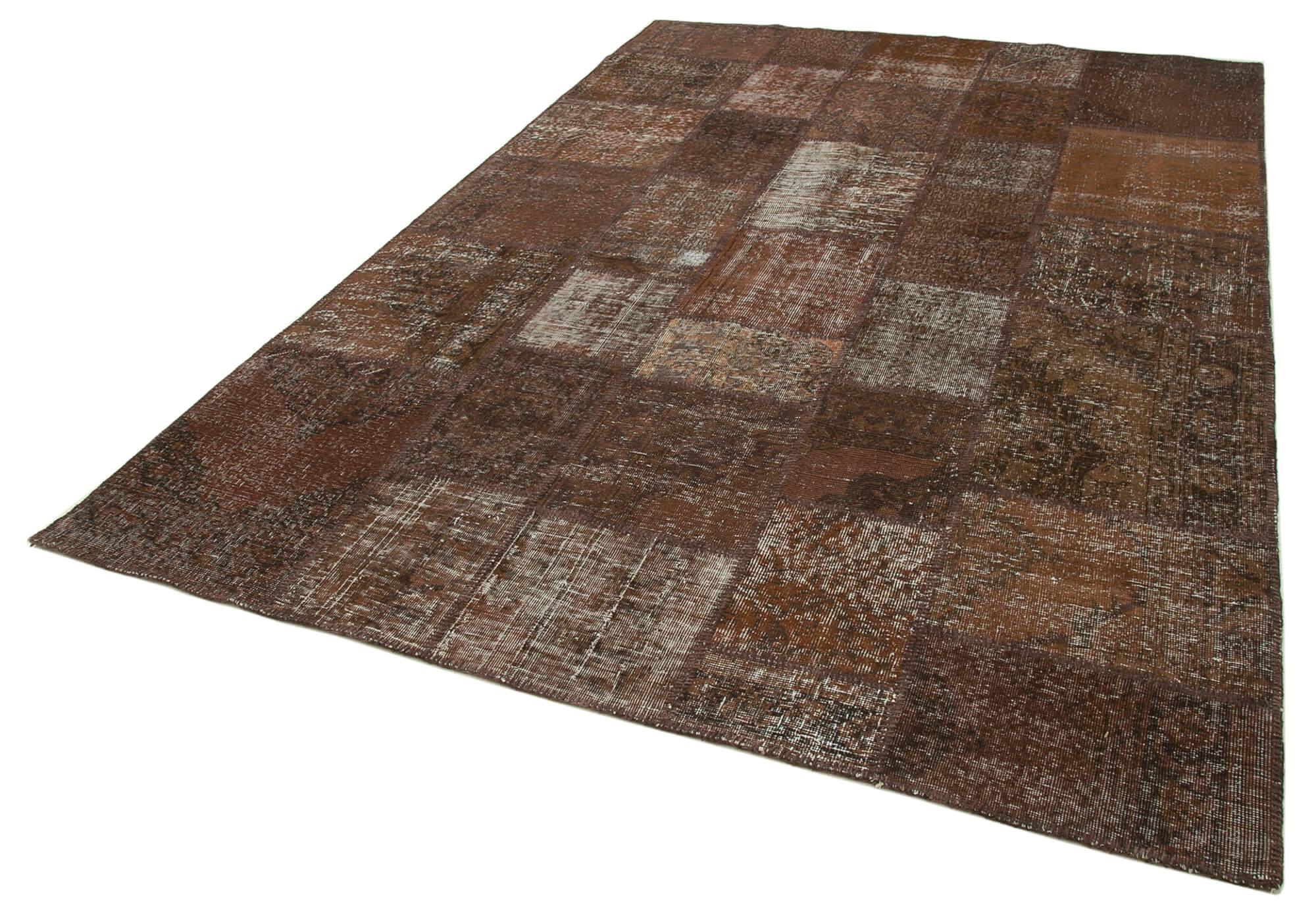 7 x 10 Brown Patchwork Rug - 2396