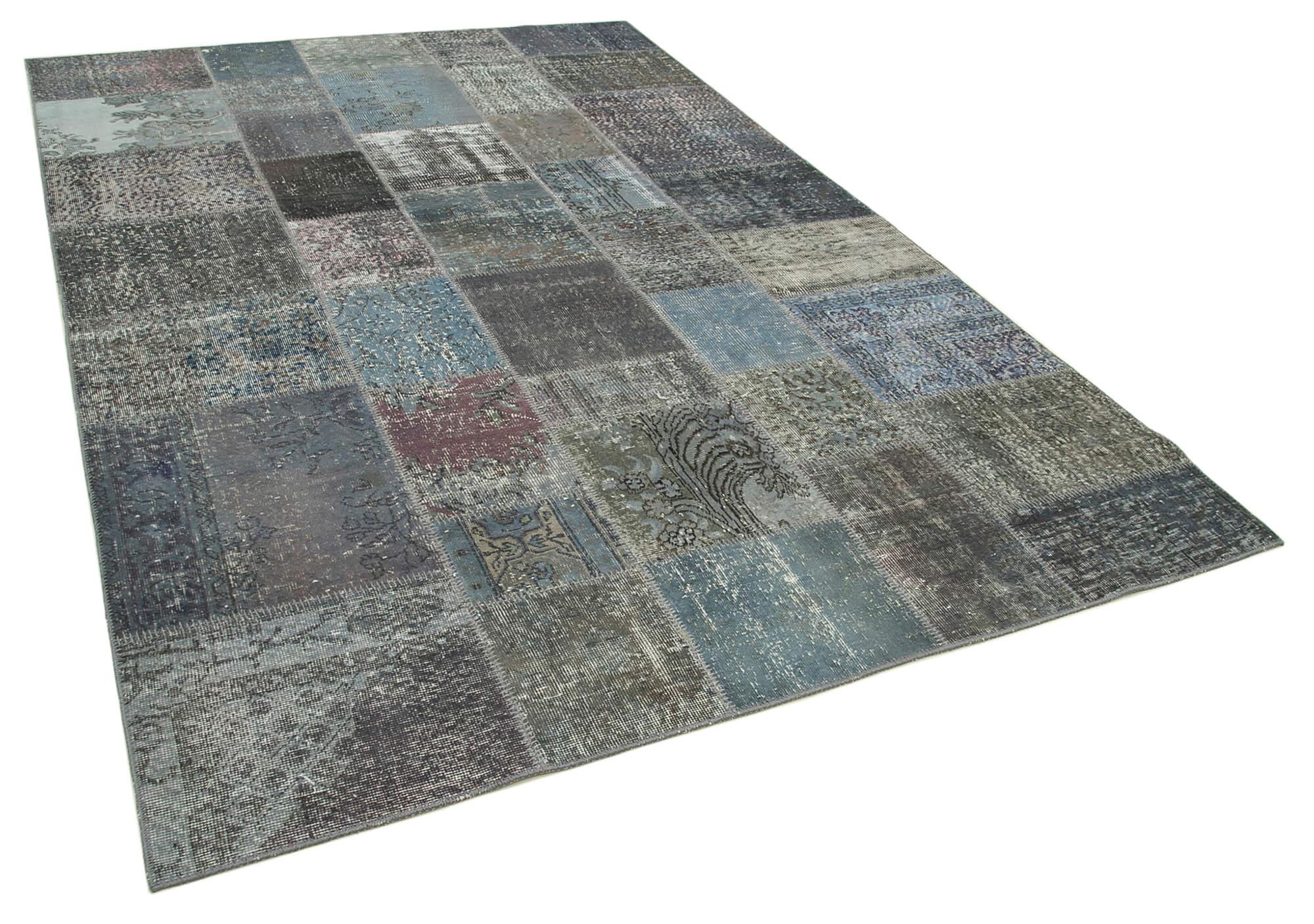 6 x 10 Grey Patchwork Rug - 2398