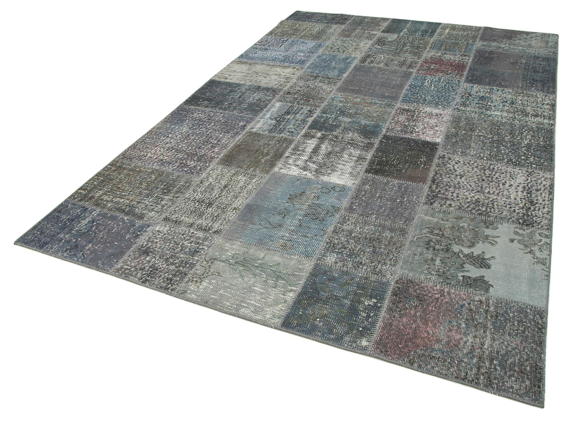 6 x 10 Grey Patchwork Rug - 2398