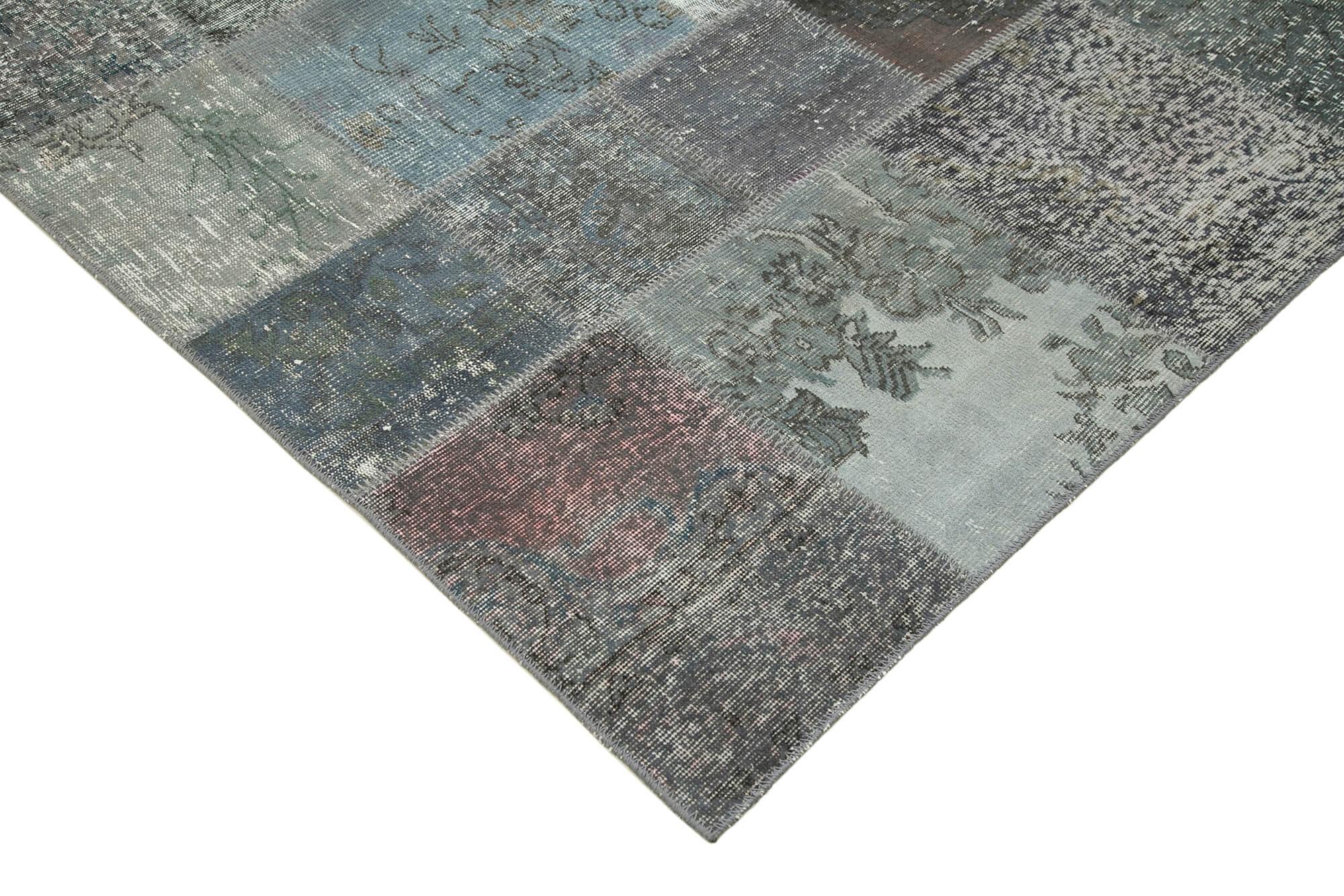 6 x 10 Grey Patchwork Rug - 2398