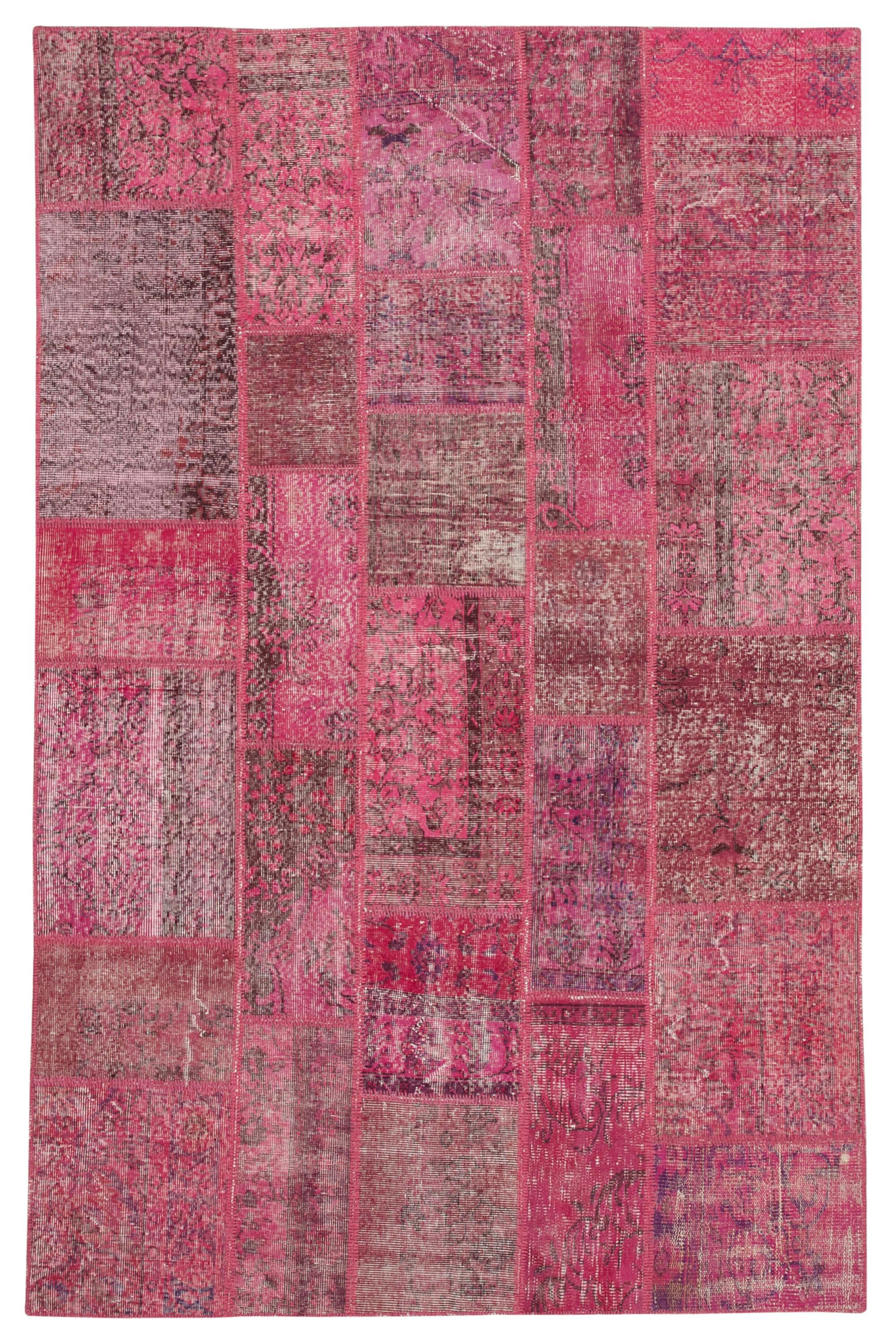 6 x 9 Pink Patchwork Rug - 2408